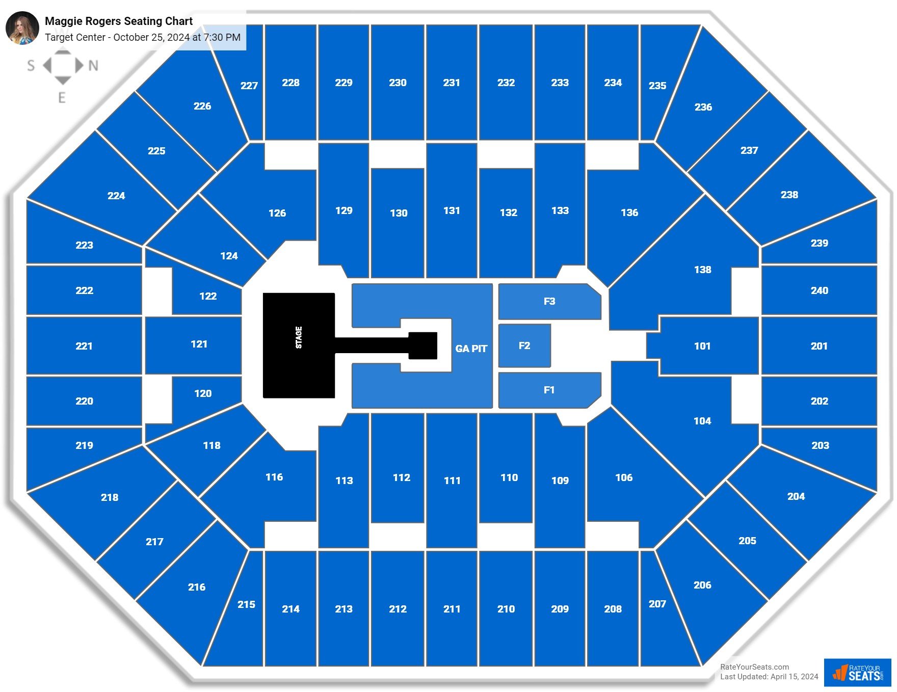 Maggie Rogers seating chart Target Center