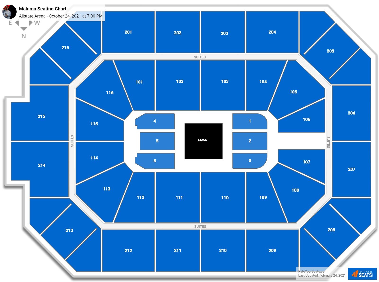 Allstate Arena Seating Charts For Concerts - RateYourSeats.com