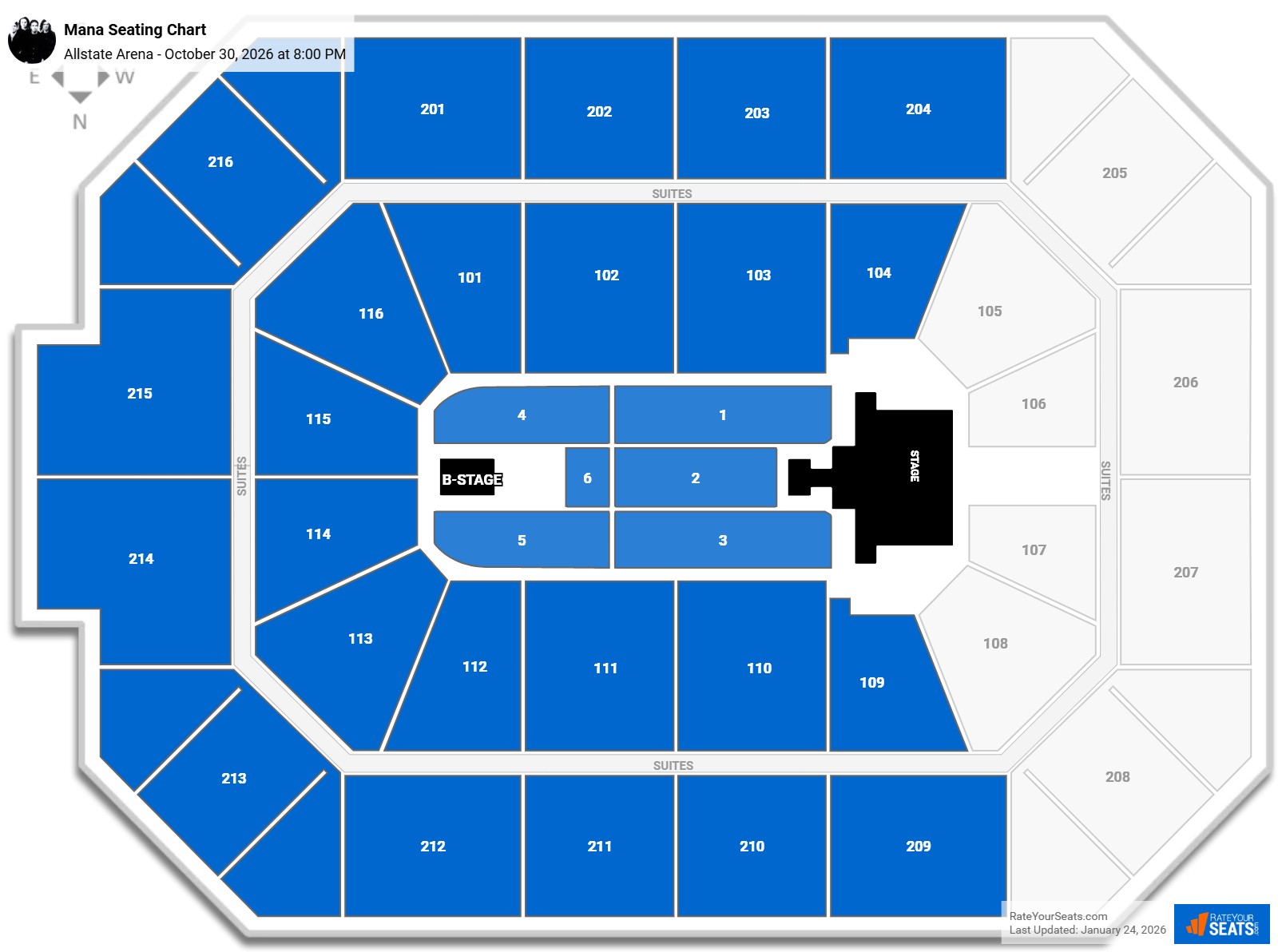 Mana seating chart Allstate Arena