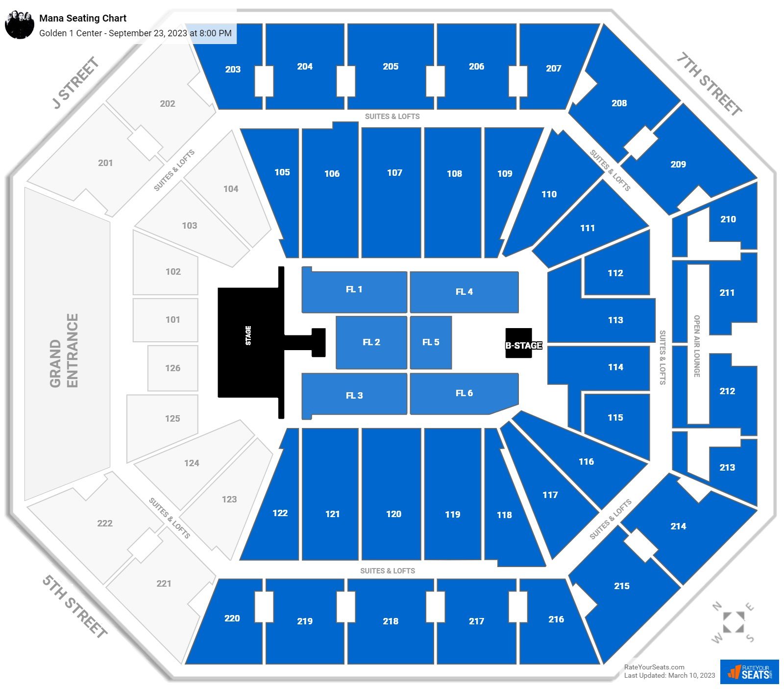 Golden 1 Center Concert Seating Chart