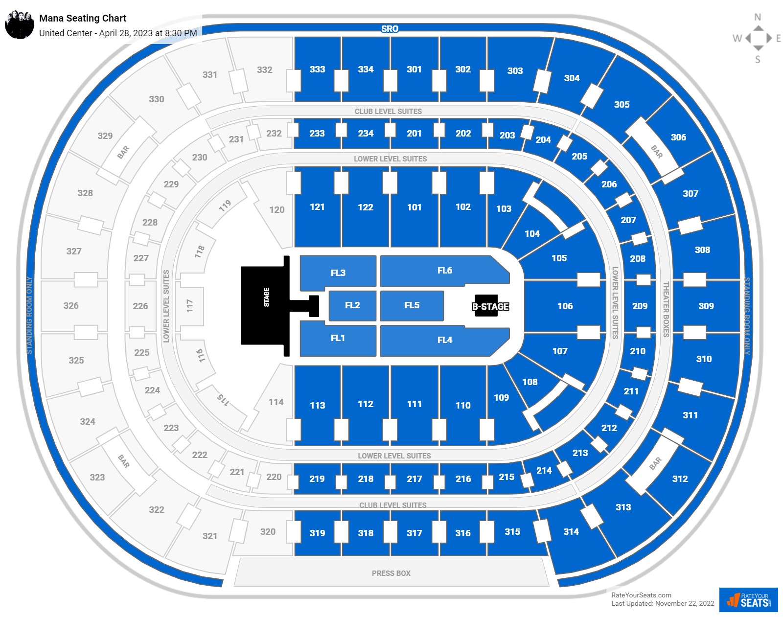 United Center Concert Seating Chart - RateYourSeats.com