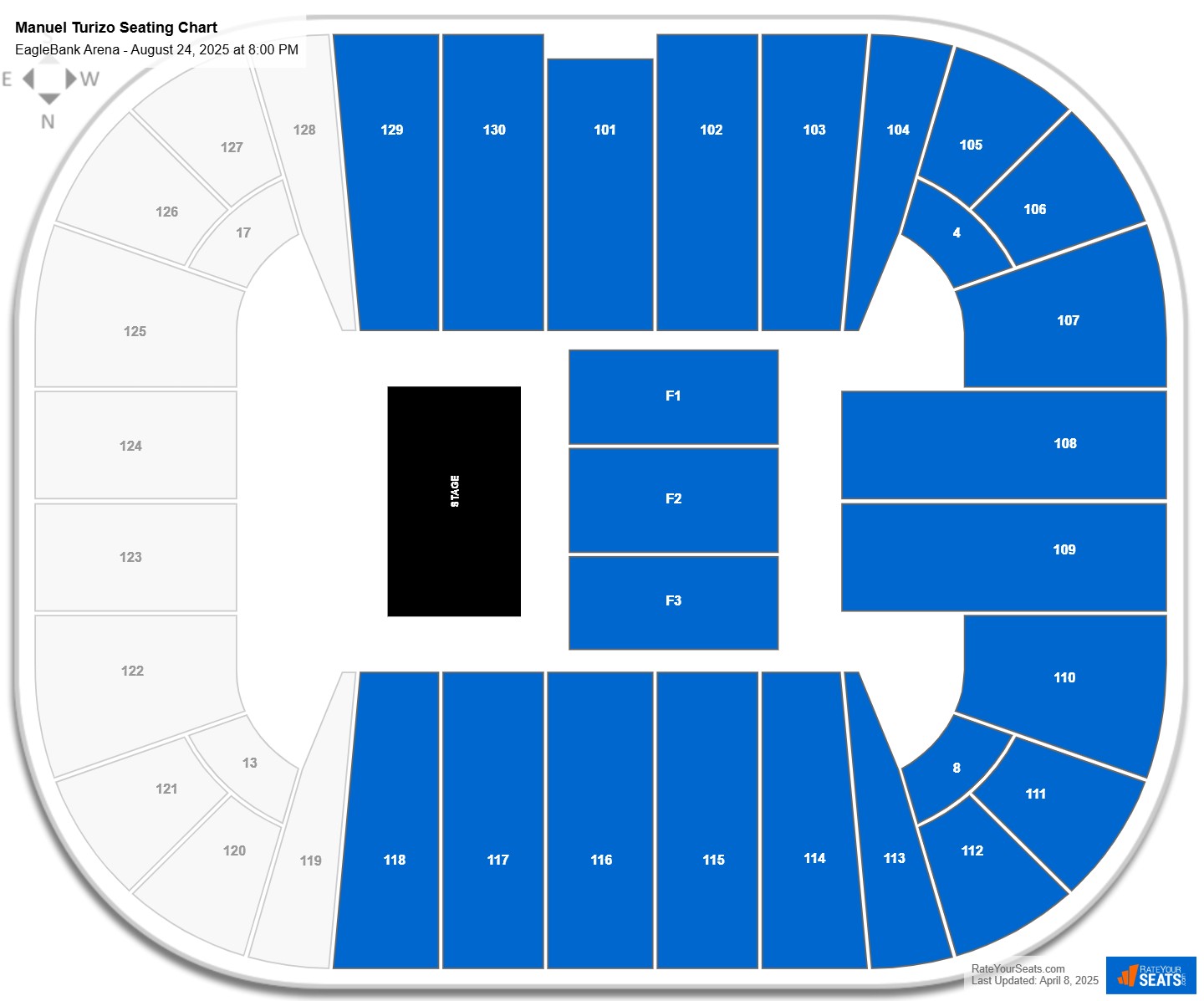 Manuel Turizo seating chart EagleBank Arena