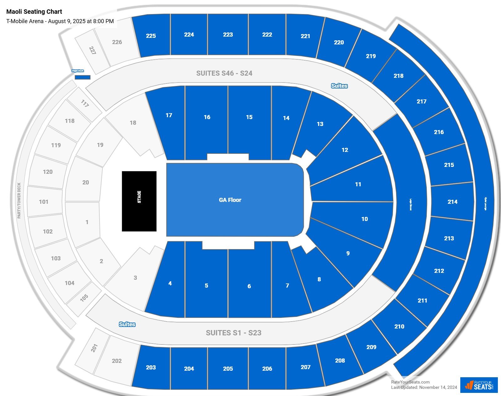 TMobile Arena Concert Seating Chart