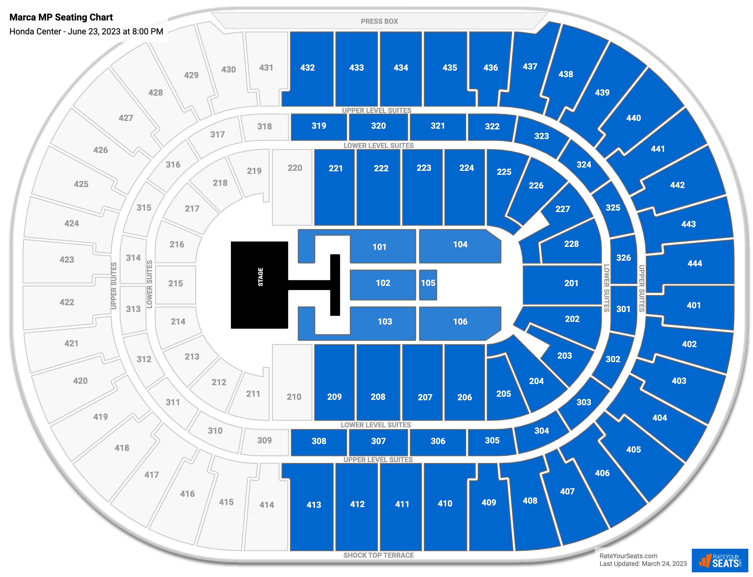 Honda Center Concert Seating Chart