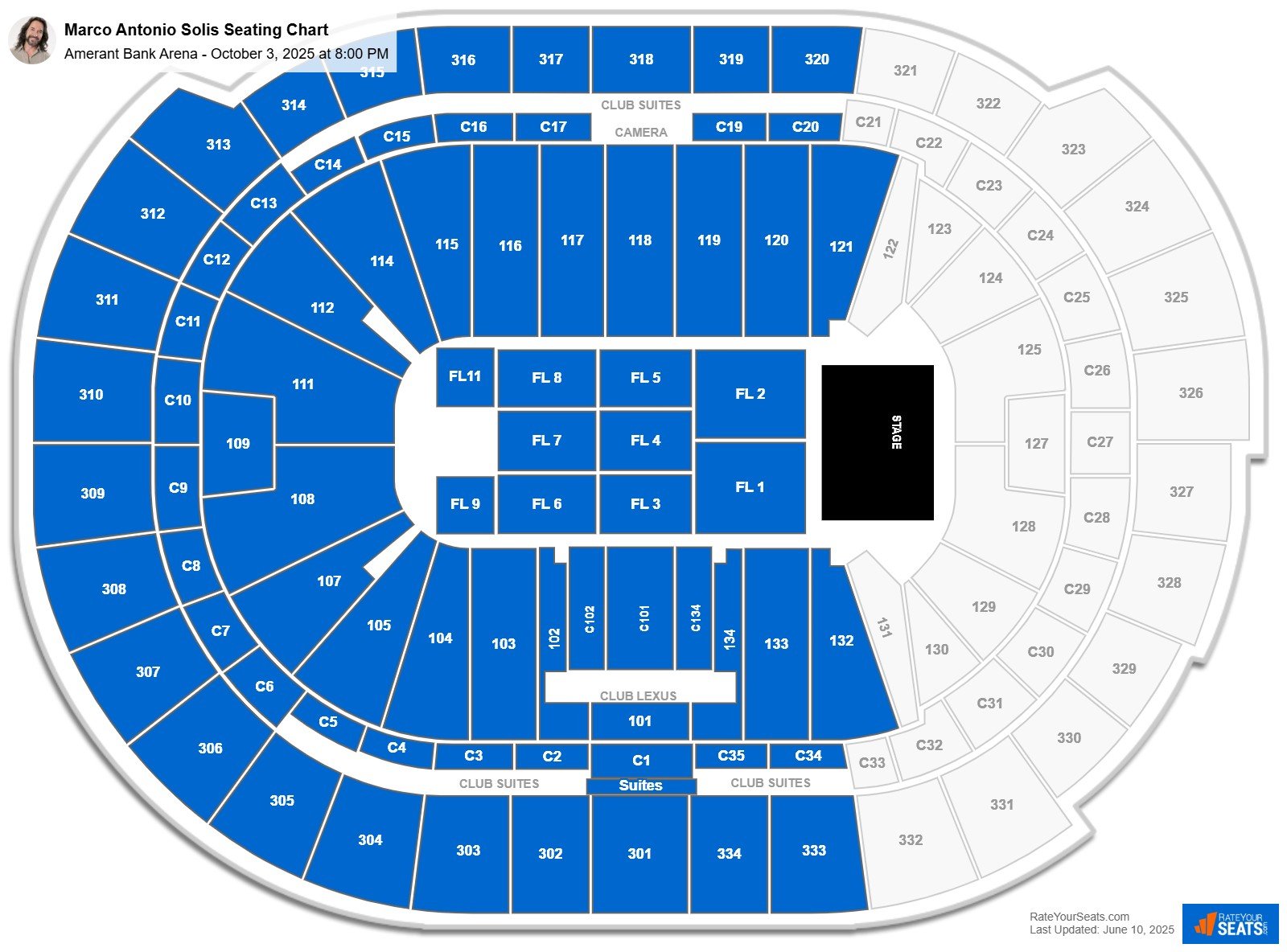 Marco Antonio Solis seating chart Amerant Bank Arena