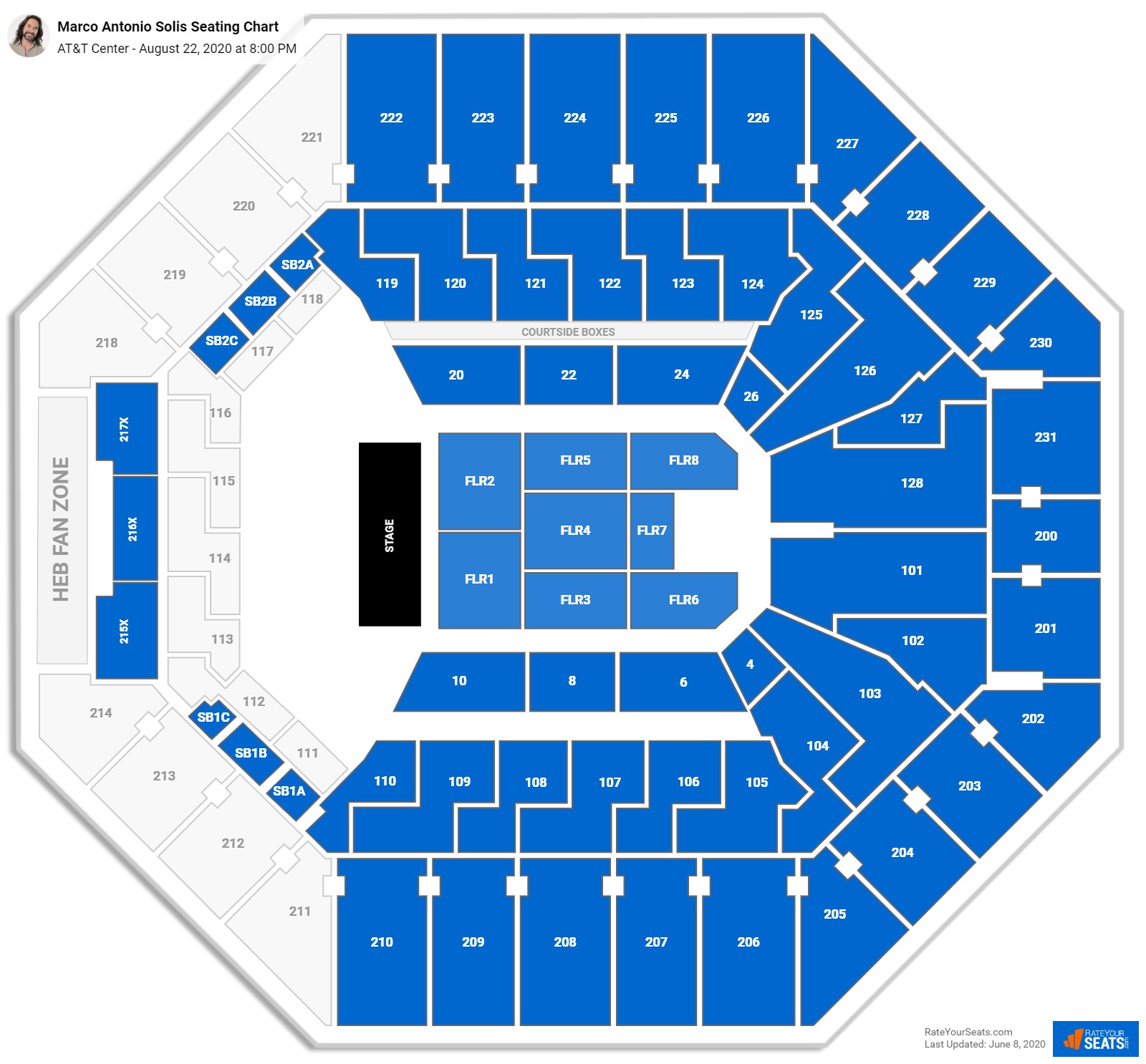 AT&T Center Seating Charts for Concerts