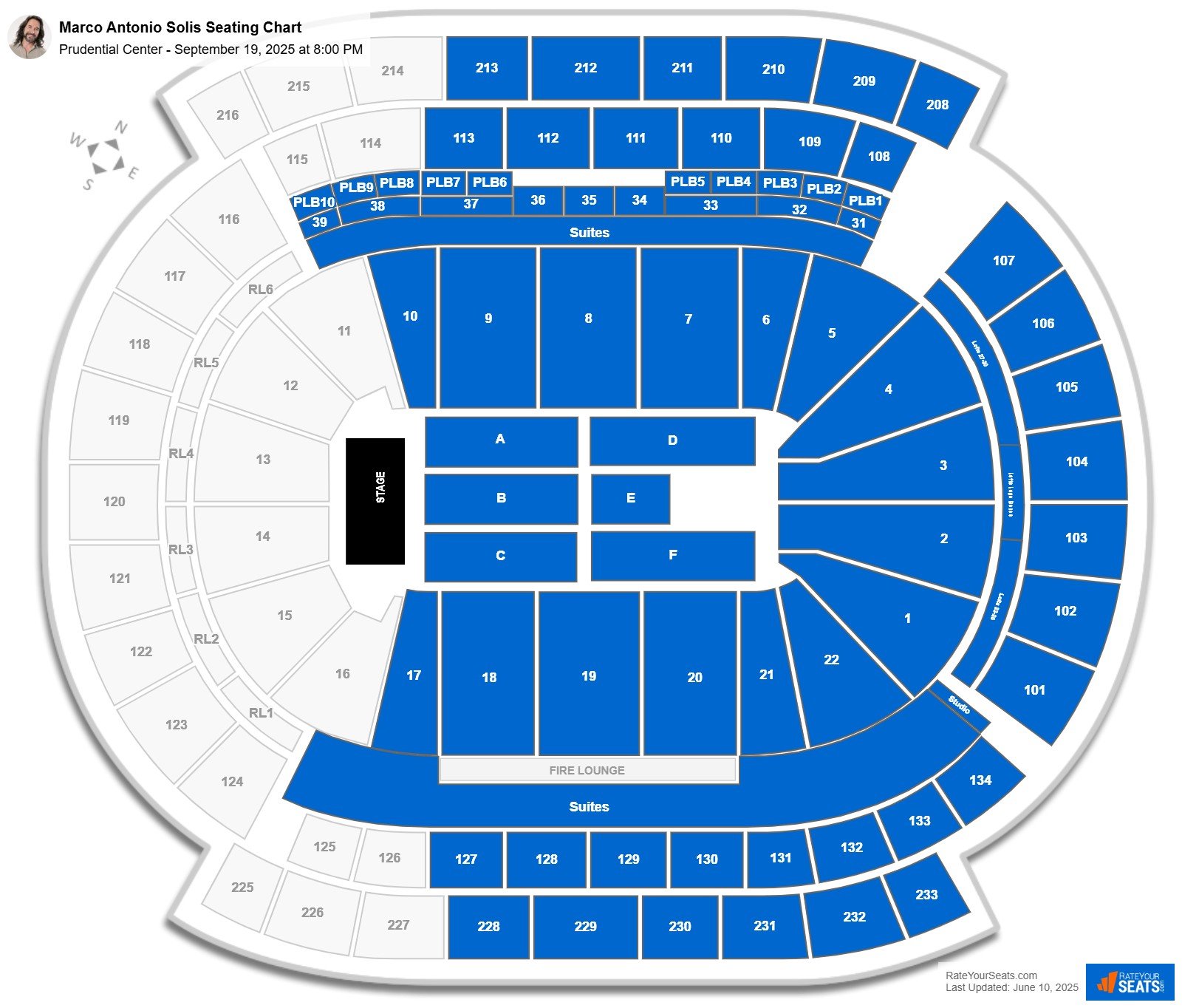 Marco Antonio Solis seating chart Prudential Center