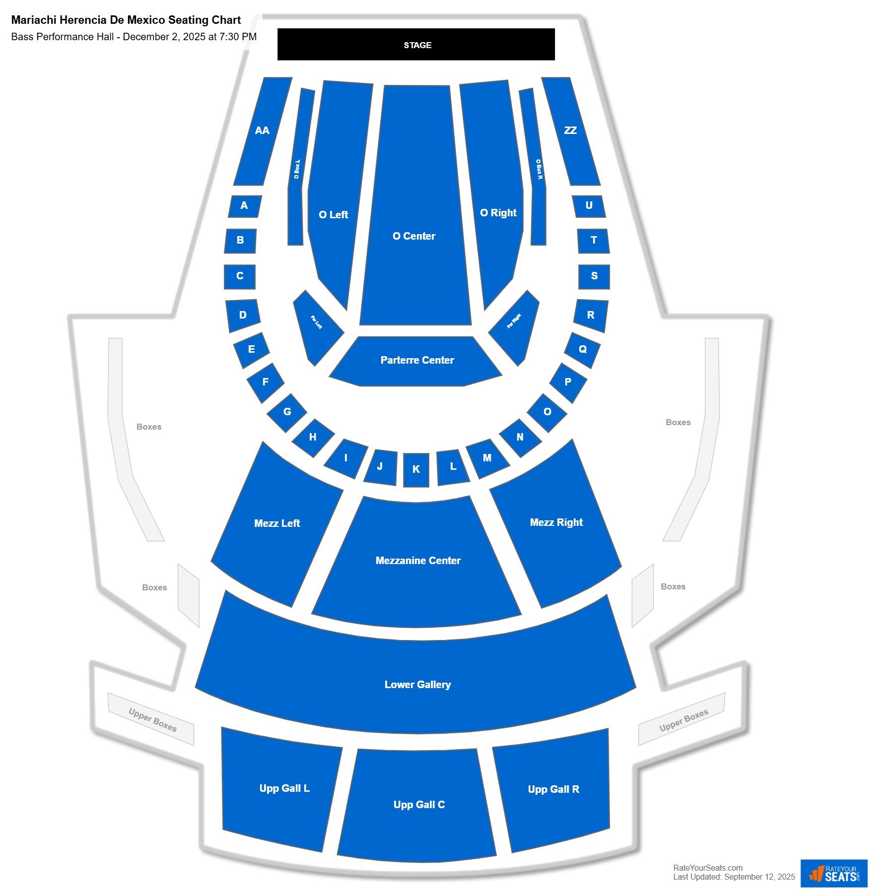 Mariachi Herencia De Mexico seating chart Bass Performance Hall