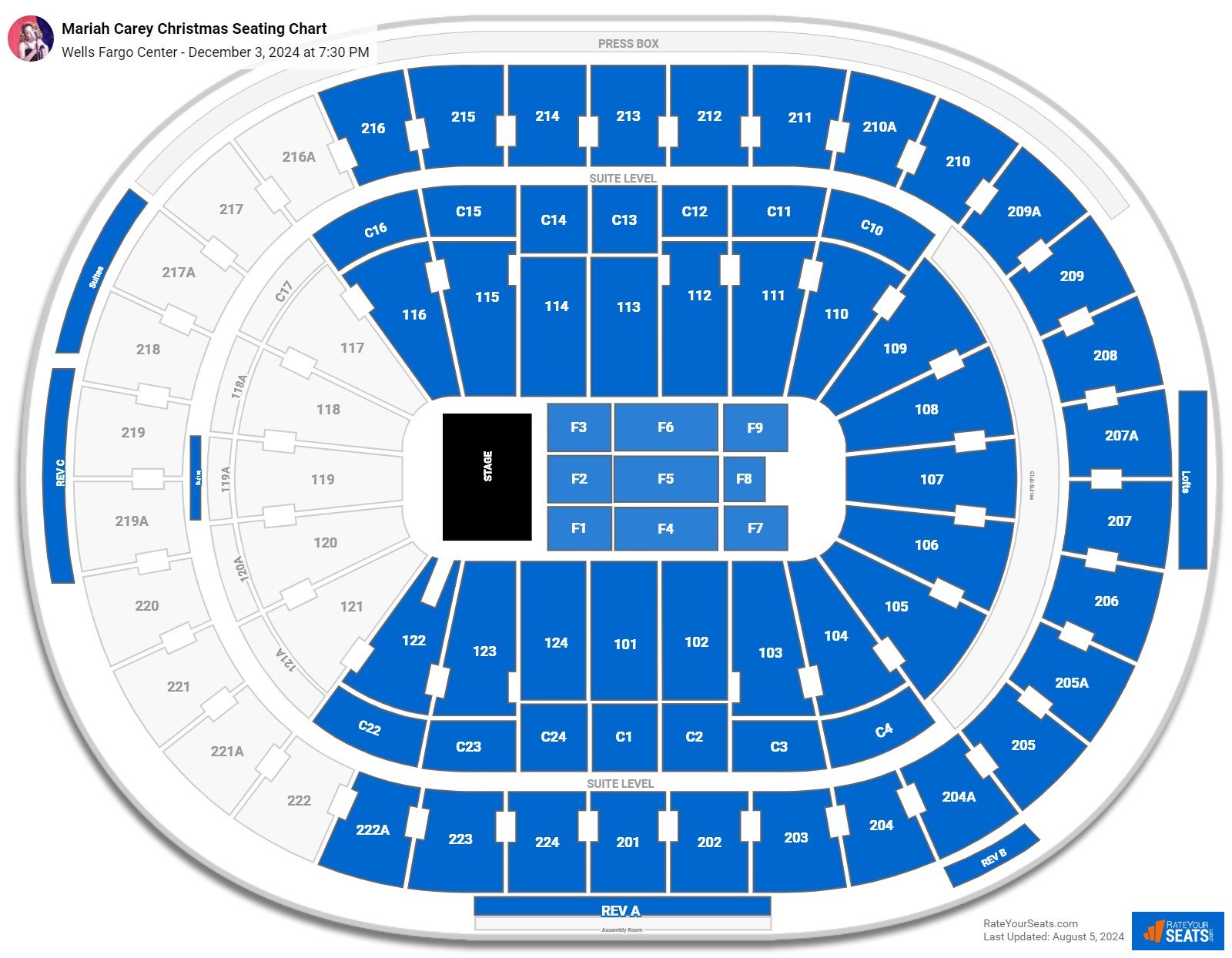 Wells Fargo Center Concert Seating Chart - RateYourSeats.com