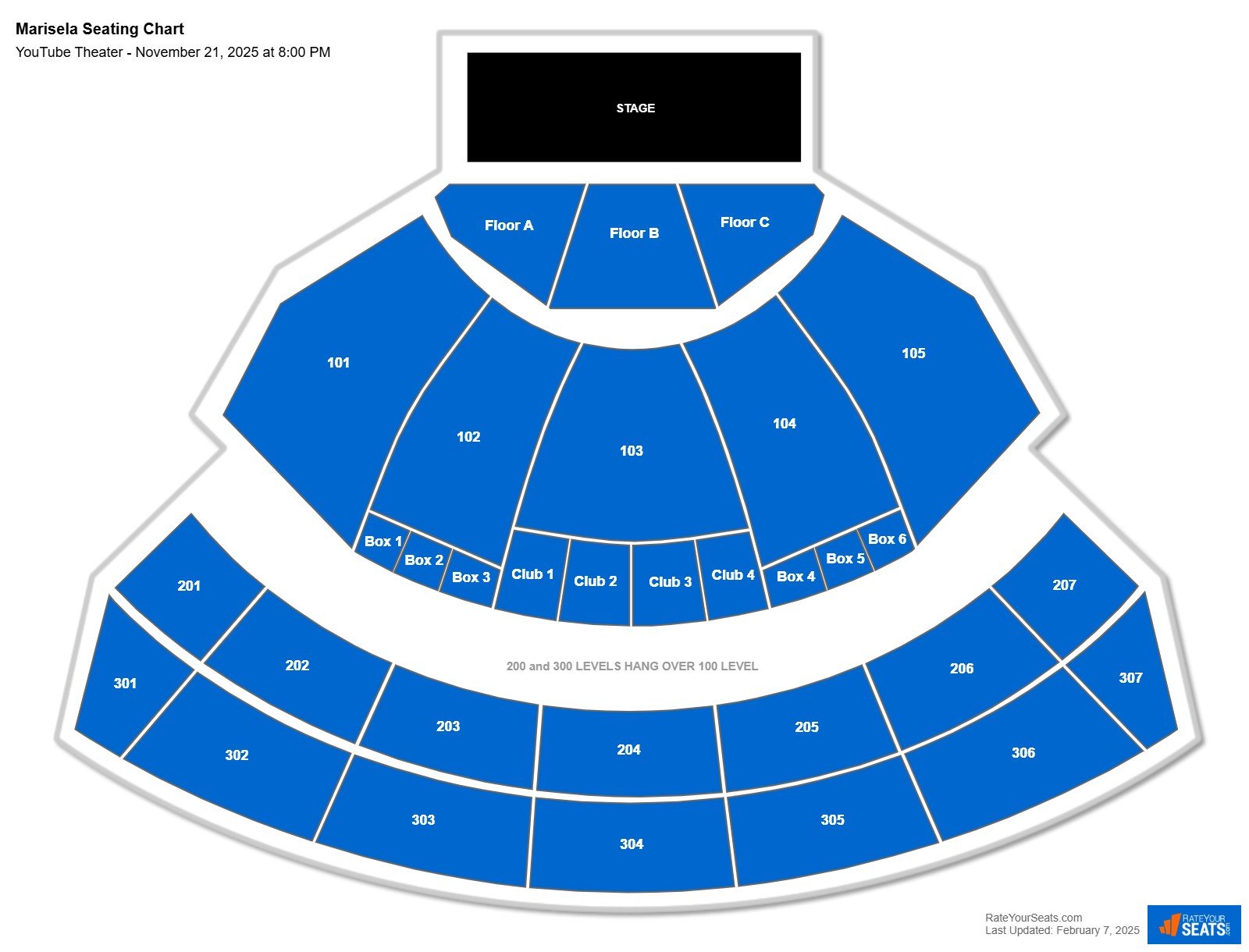 Marisela seating chart YouTube Theater