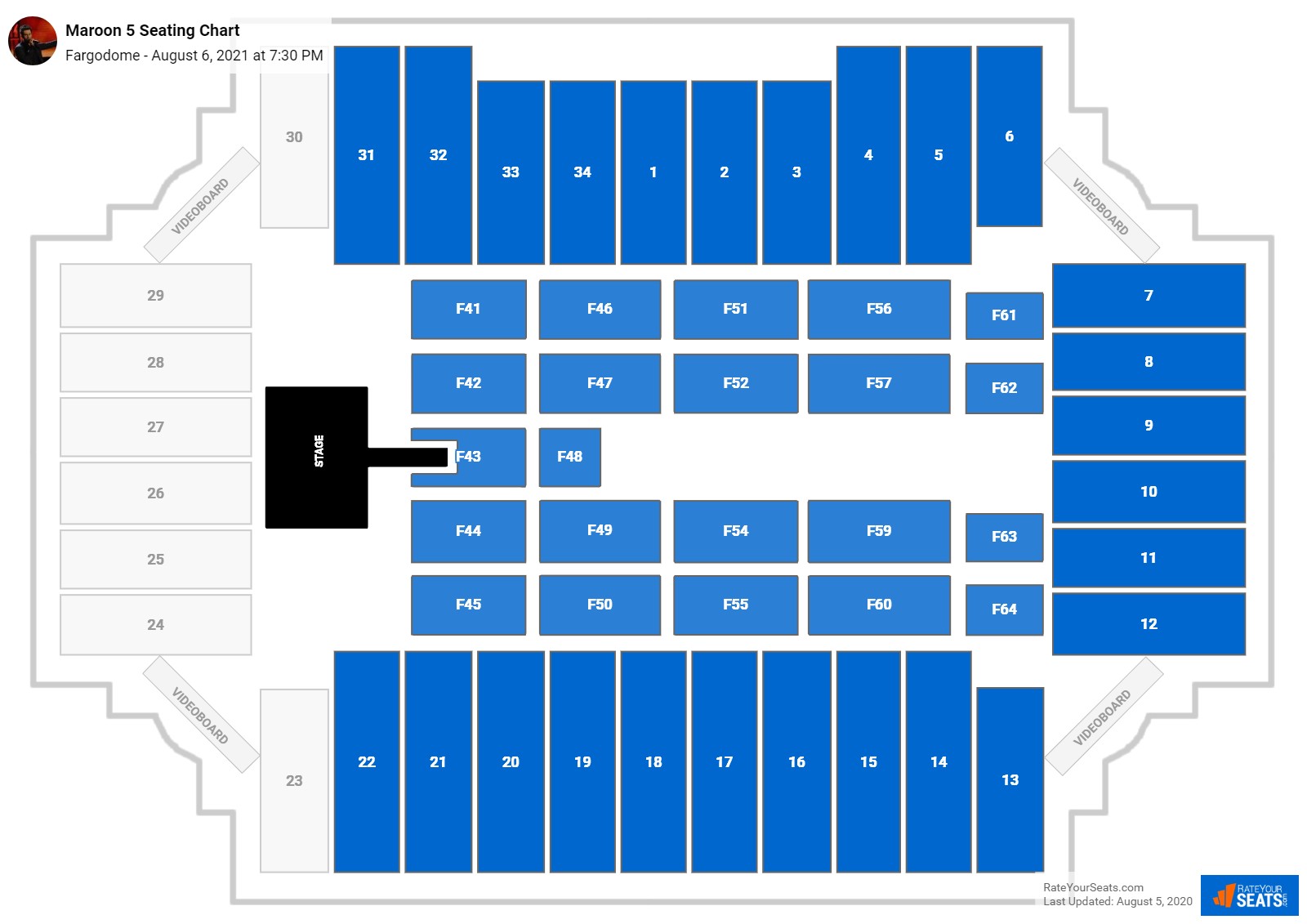 Maroon 5 seating chart Fargodome