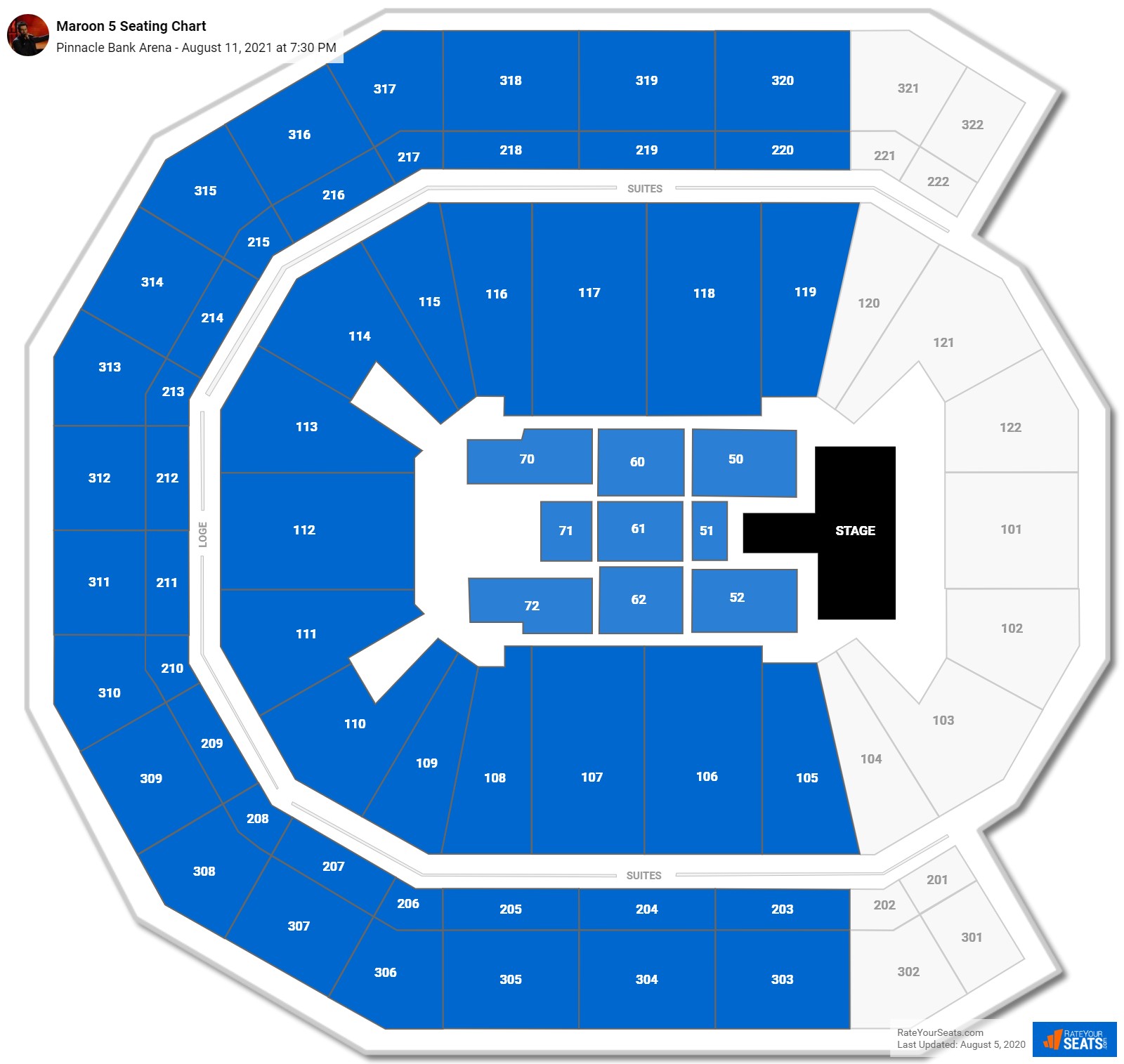 Pinnacle Bank Arena Seating Charts for Concerts - RateYourSeats.com