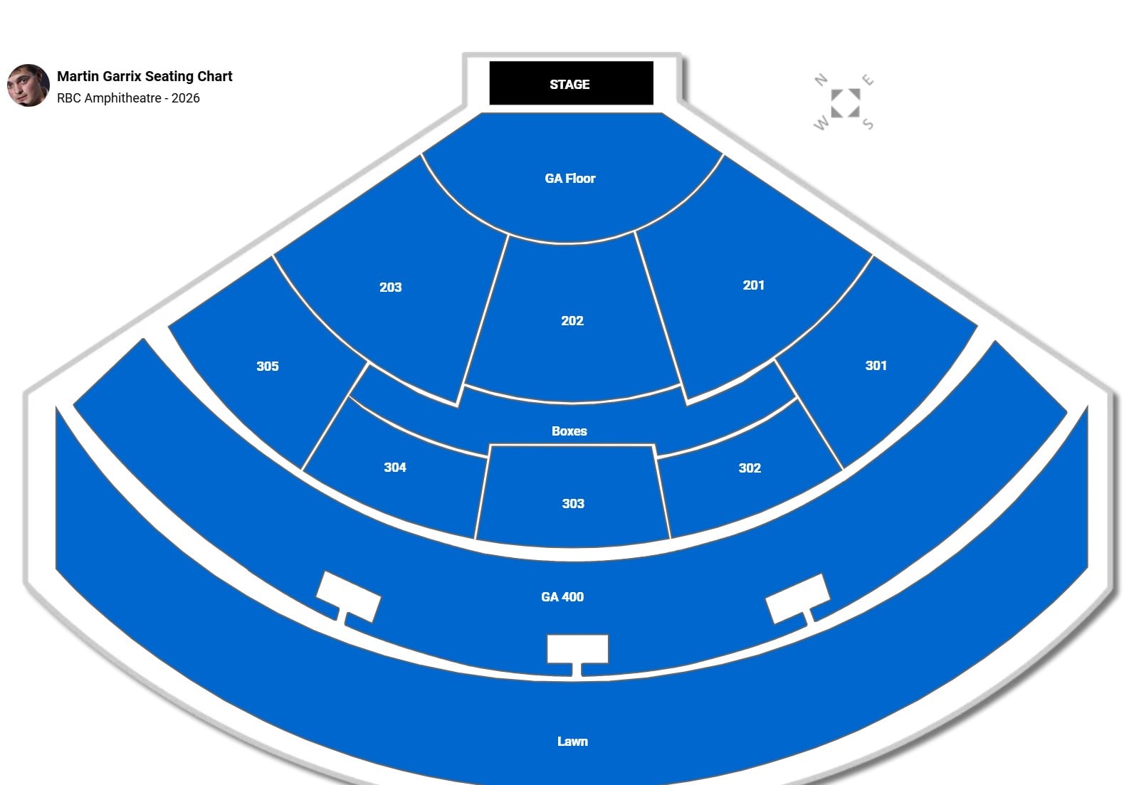 Martin Garrix seating chart RBC Amphitheatre