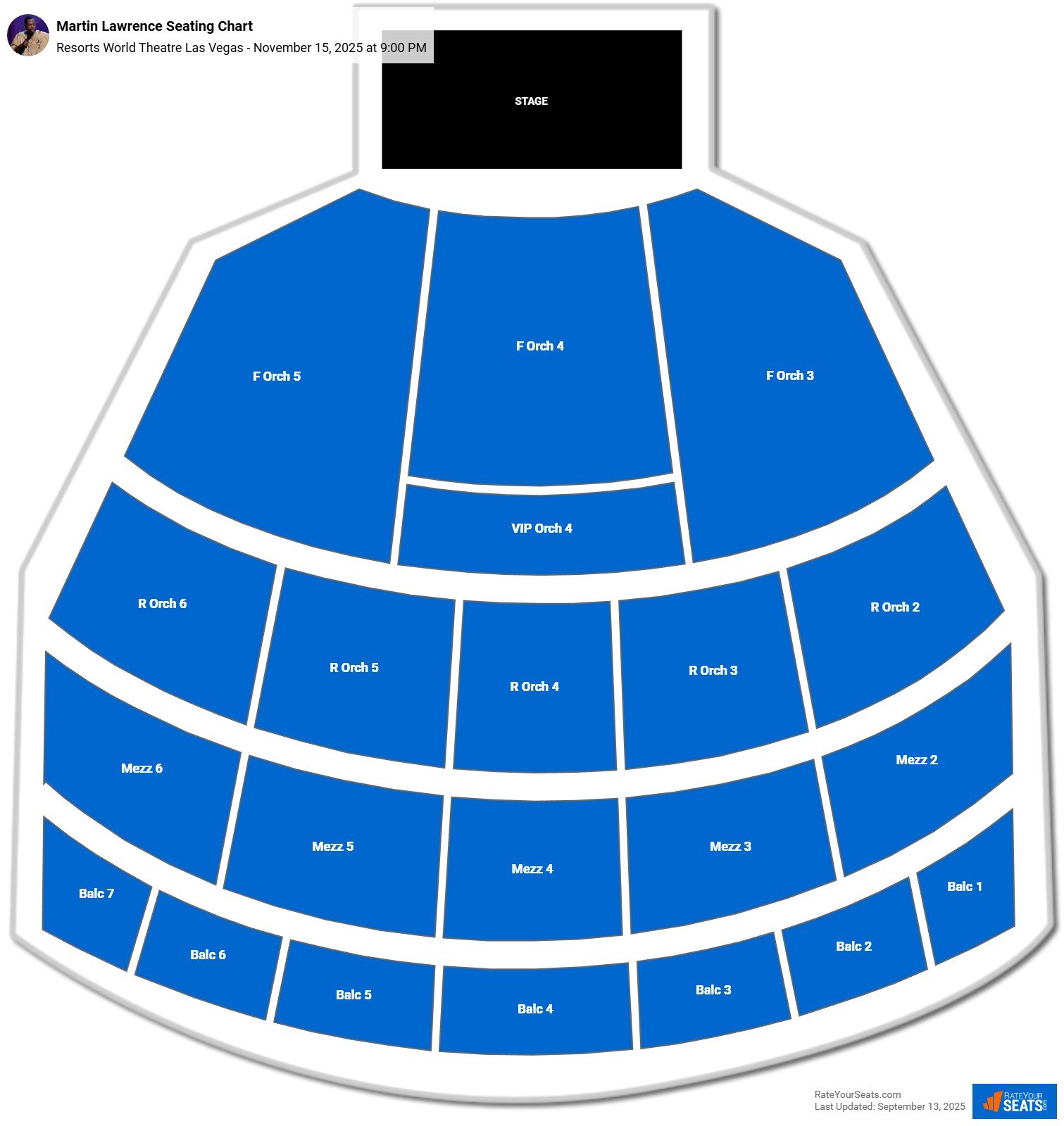 Martin Lawrence seating chart Resorts World Theatre Las Vegas
