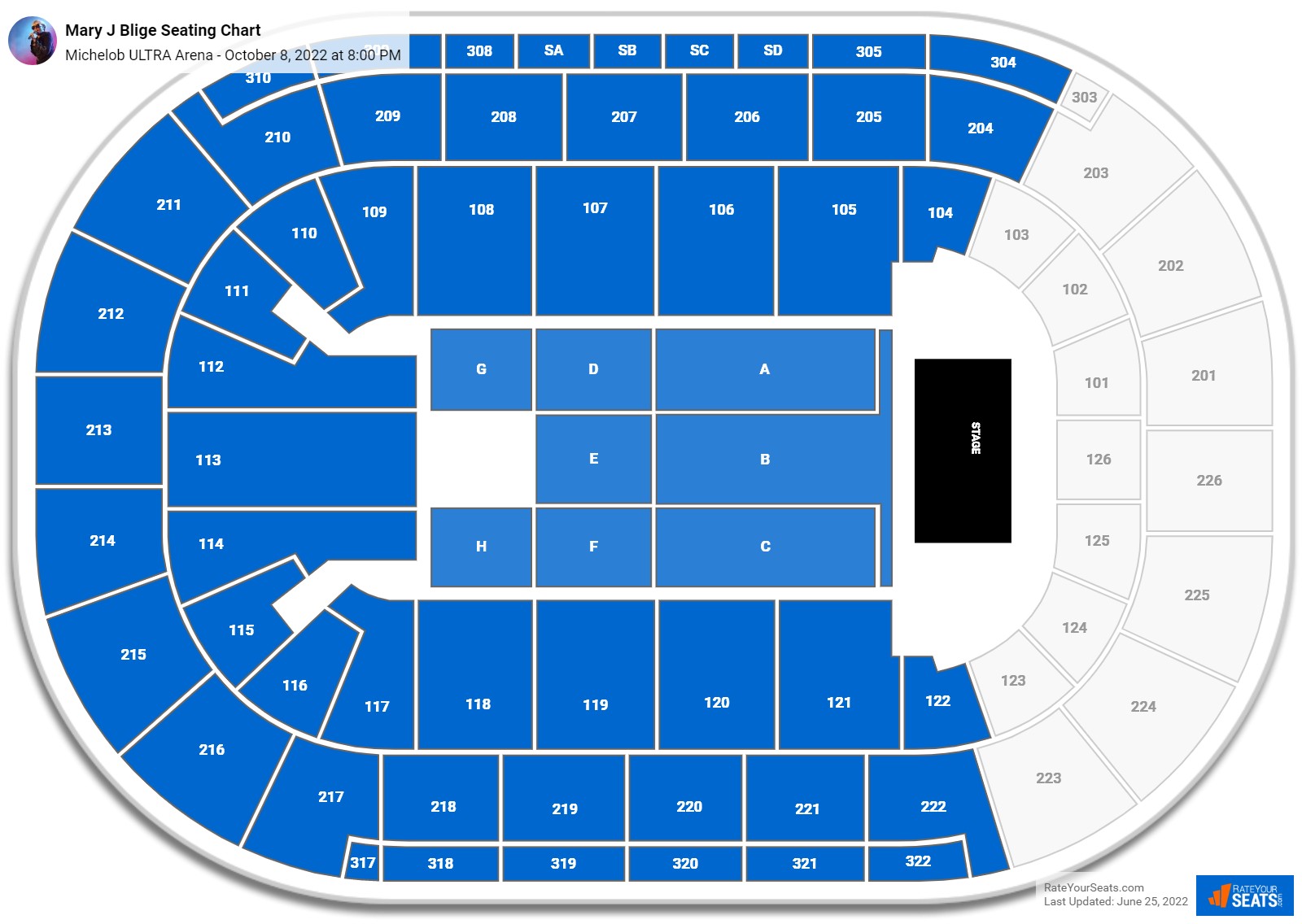 Michelob ULTRA Arena Concert Seating Chart