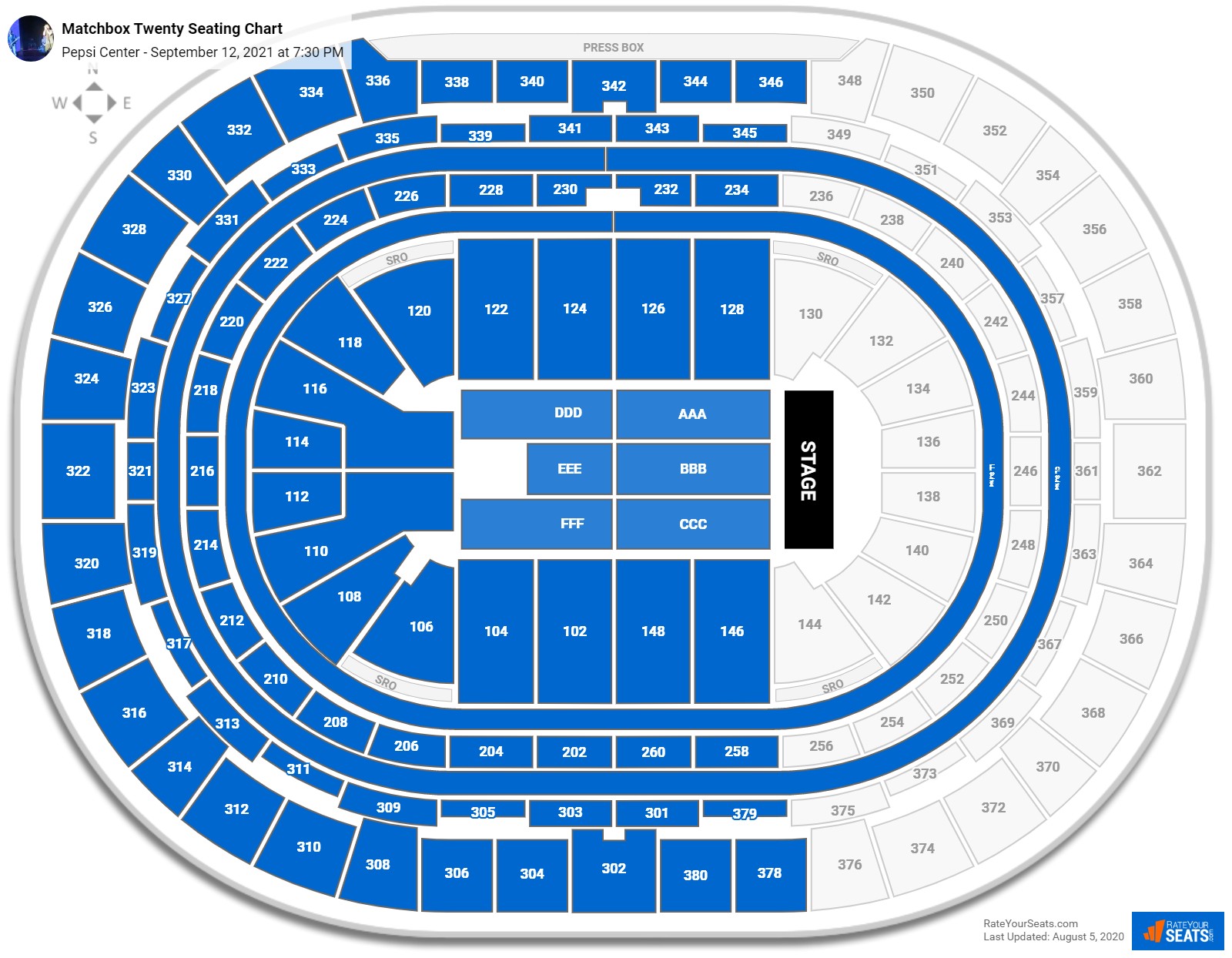 Pepsi Center Seating Charts for Concerts