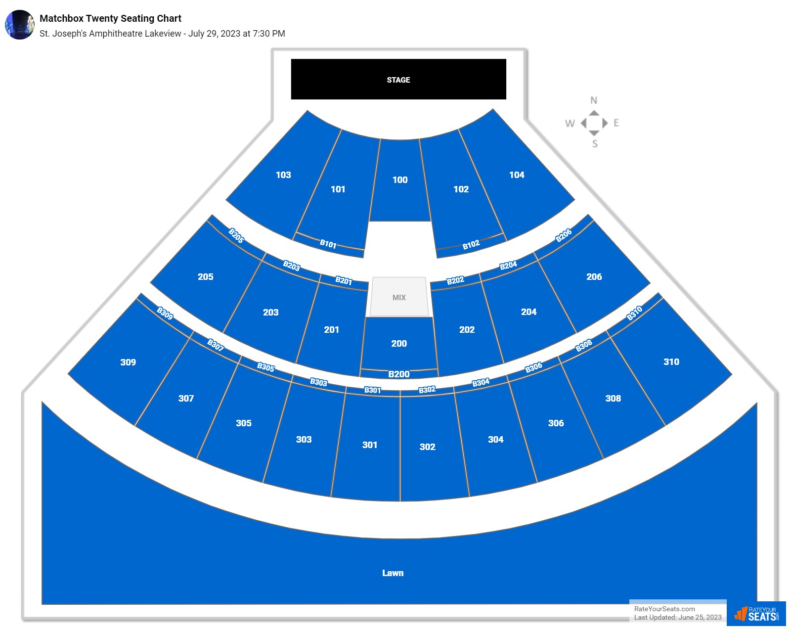 lakeview amphitheater seating chart with seat numbers ...