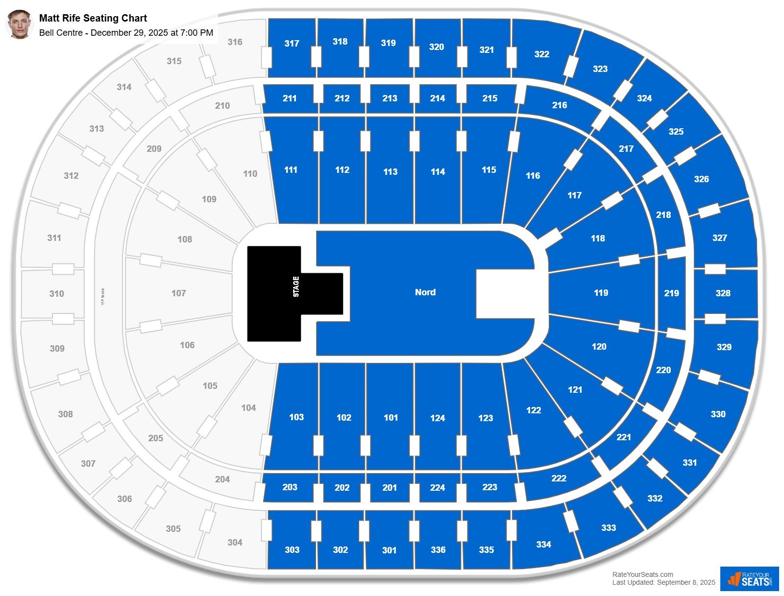 Matt Rife seating chart Bell Centre