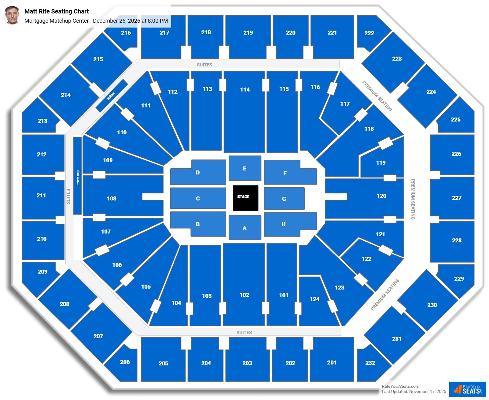 Matt Rife seating chart Mortgage Matchup Center