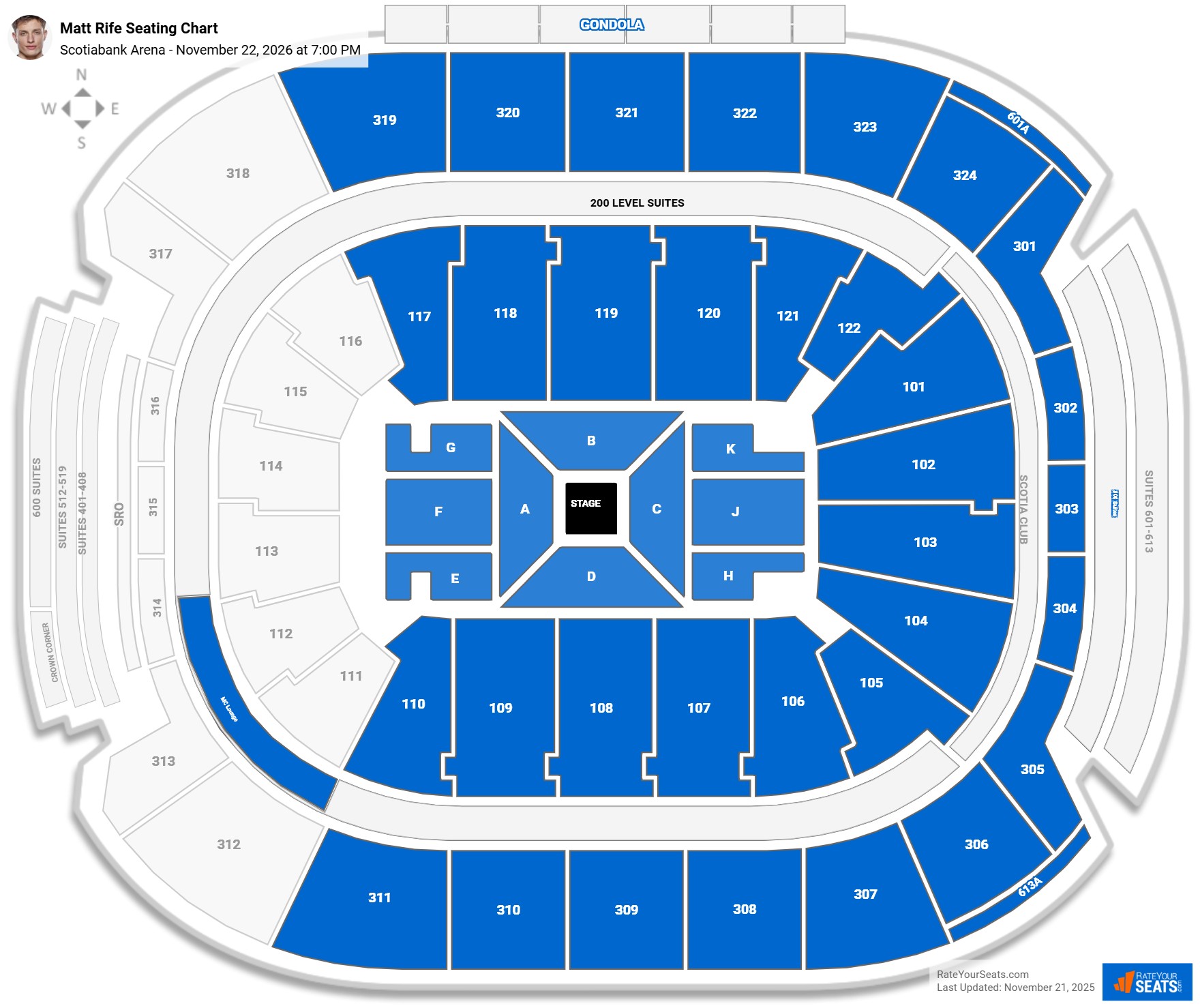 Matt Rife seating chart Scotiabank Arena