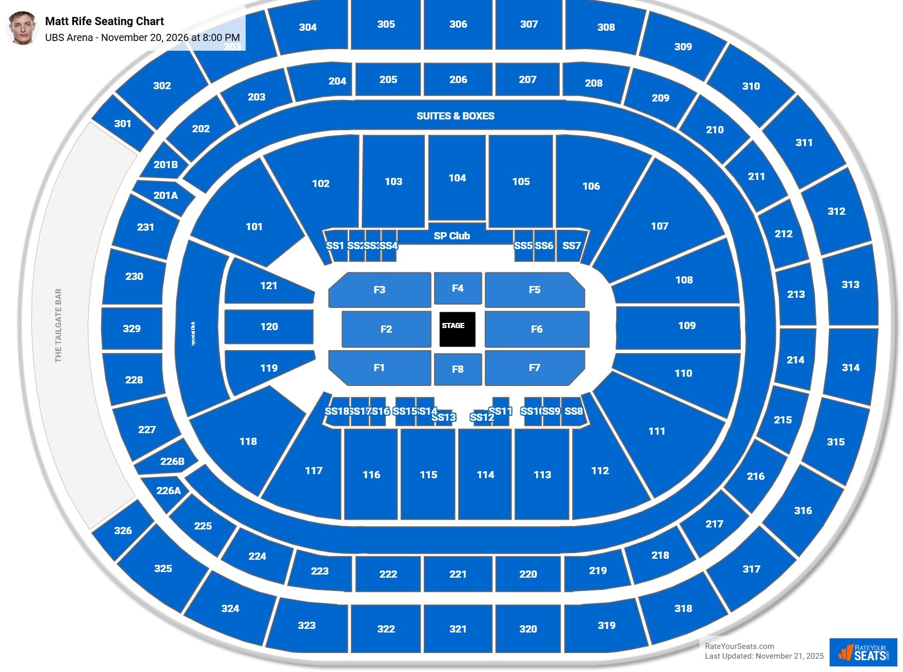 Matt Rife seating chart UBS Arena