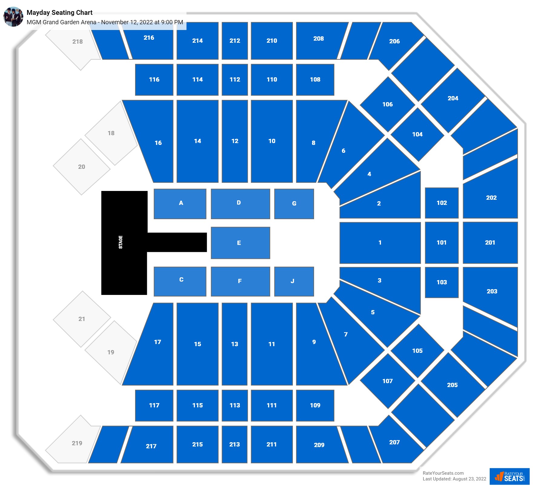 MGM Grand Garden Arena Seating Chart