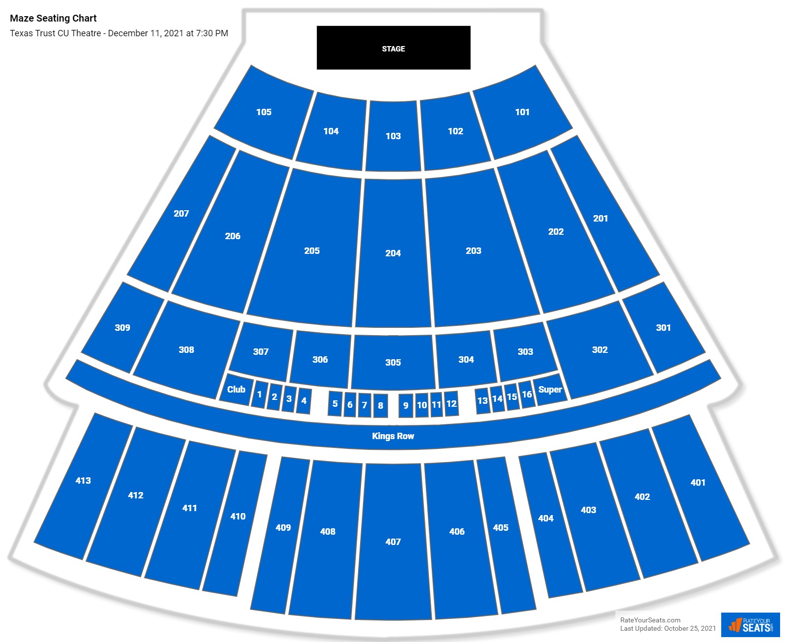 Maze seating chart Texas Trust CU Theatre