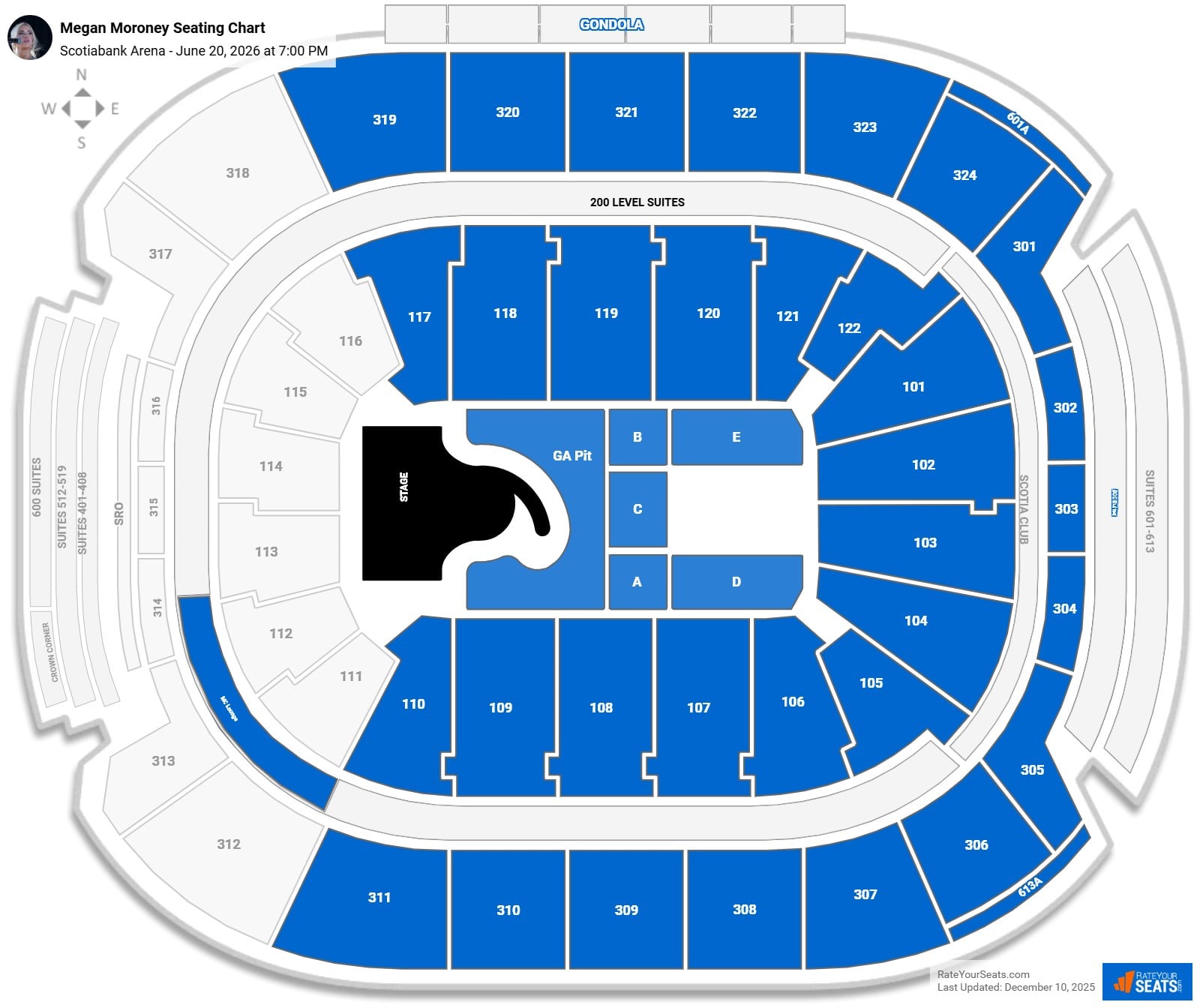 Megan Moroney seating chart Scotiabank Arena