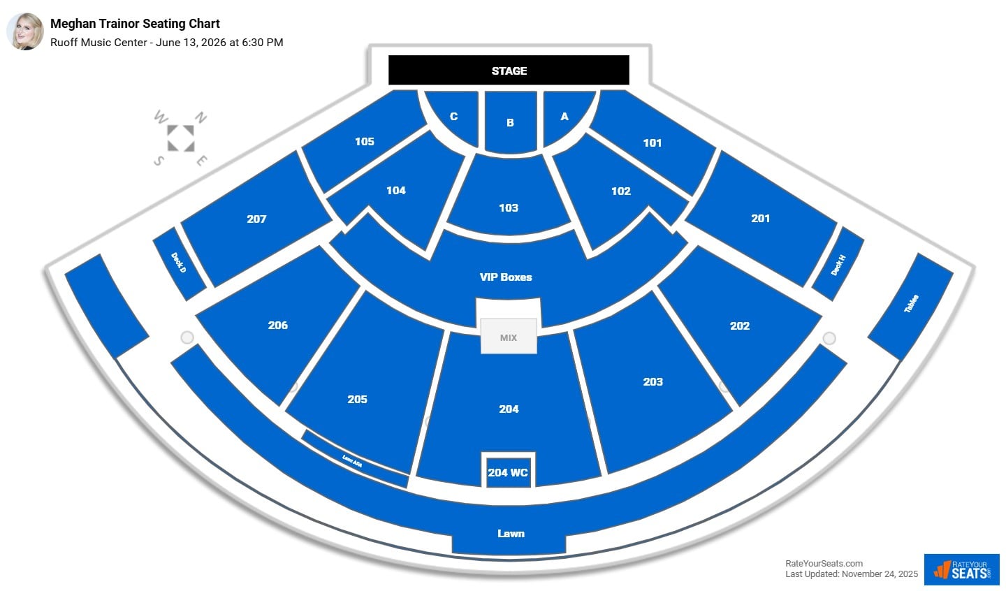 Meghan Trainor seating chart Ruoff Music Center