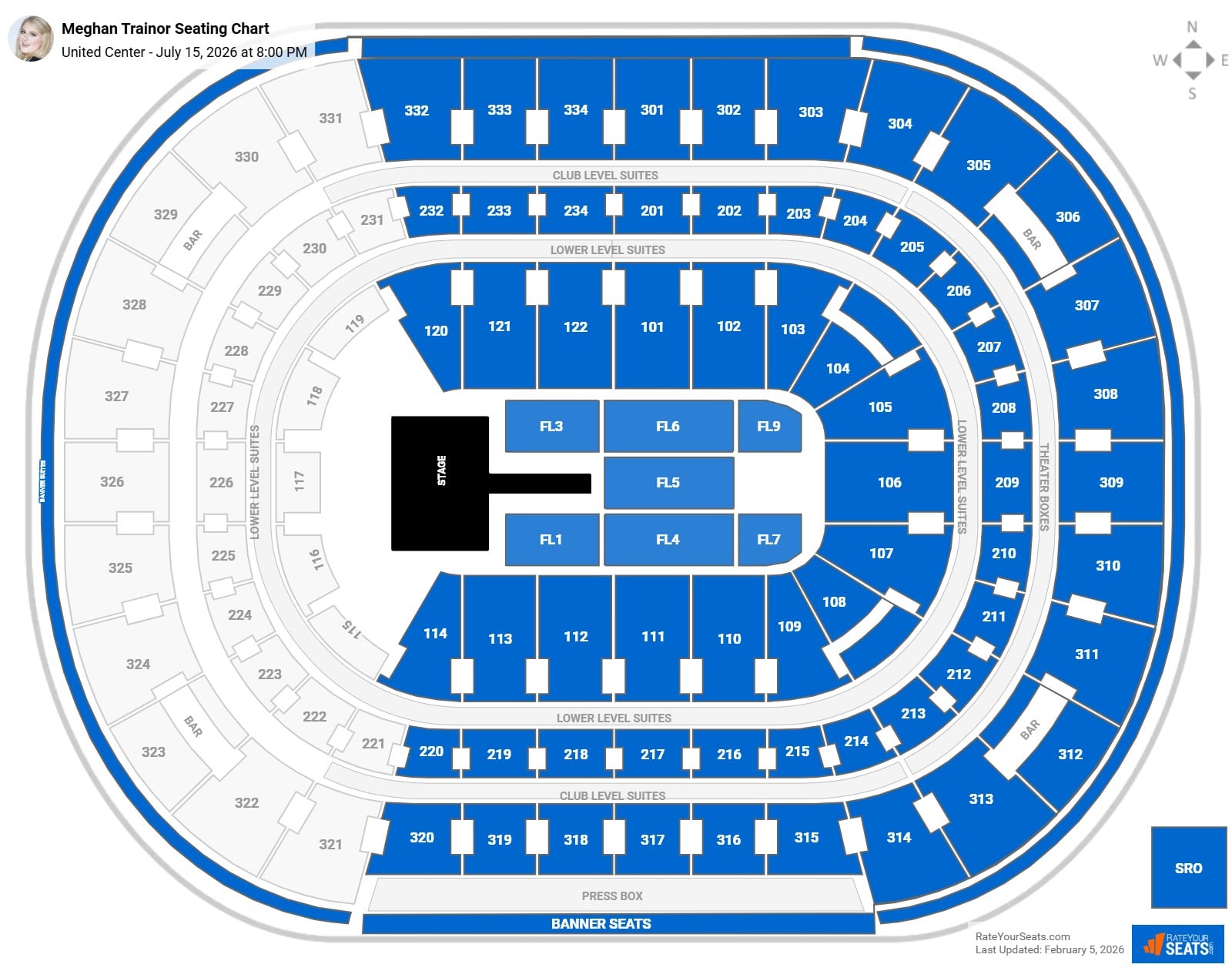 Meghan Trainor seating chart United Center