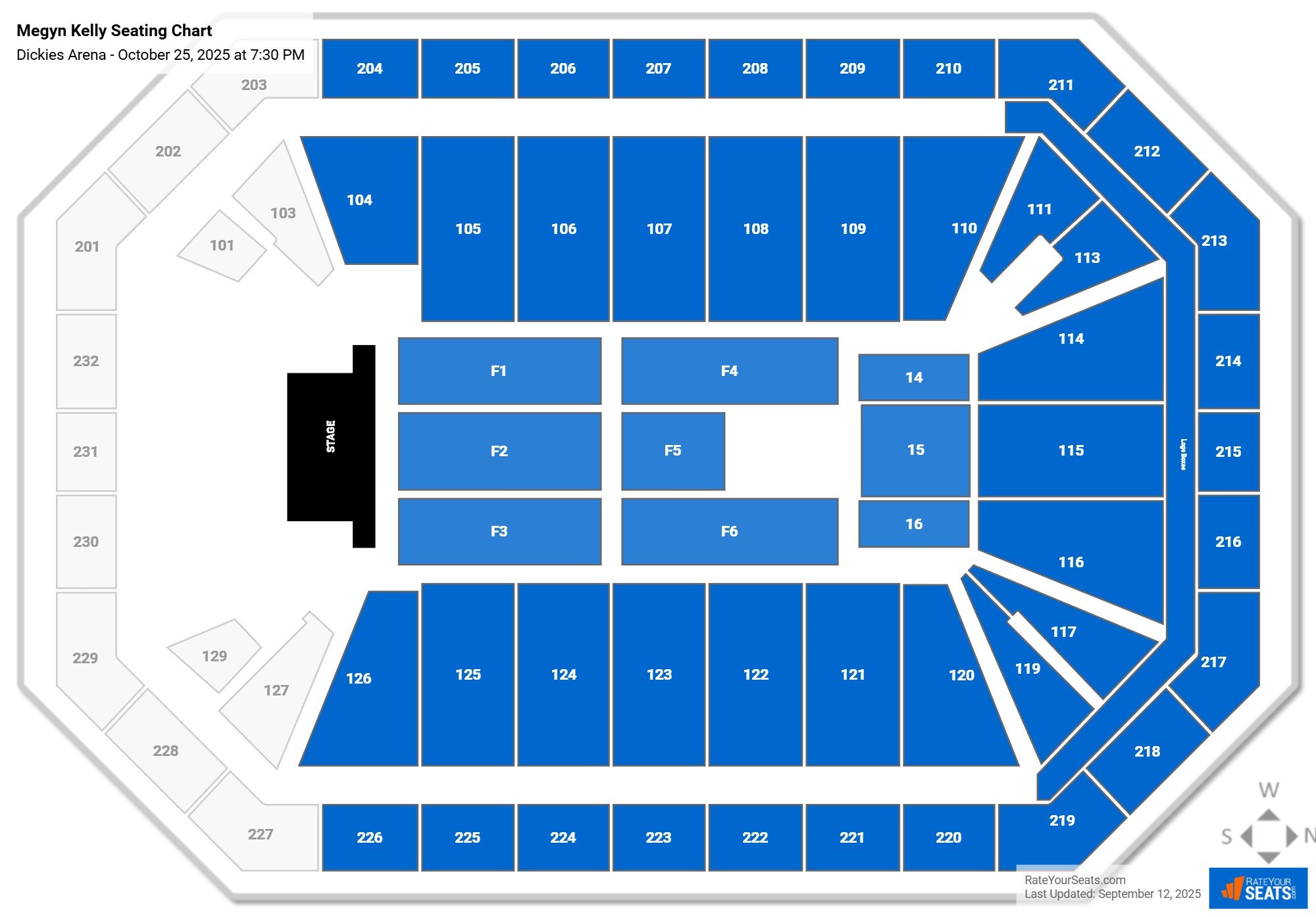 Megyn Kelly seating chart Dickies Arena