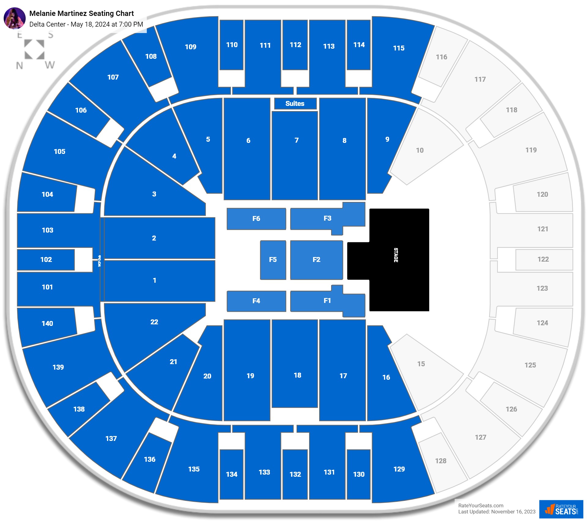 Delta Center Concert Seating Chart - RateYourSeats.com