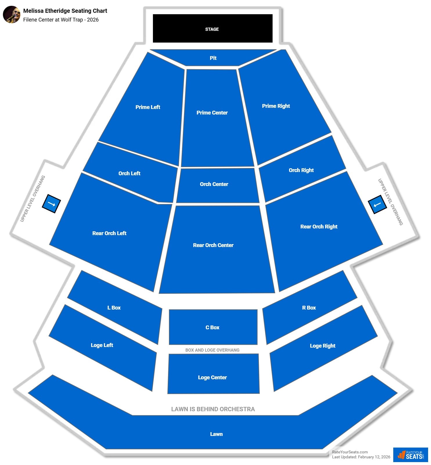 Melissa Etheridge seating chart Filene Center at Wolf Trap