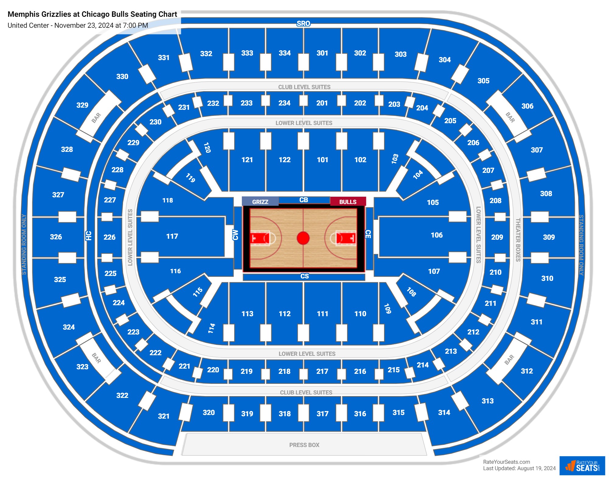 United Center Concert Seating Chart - RateYourSeats.com