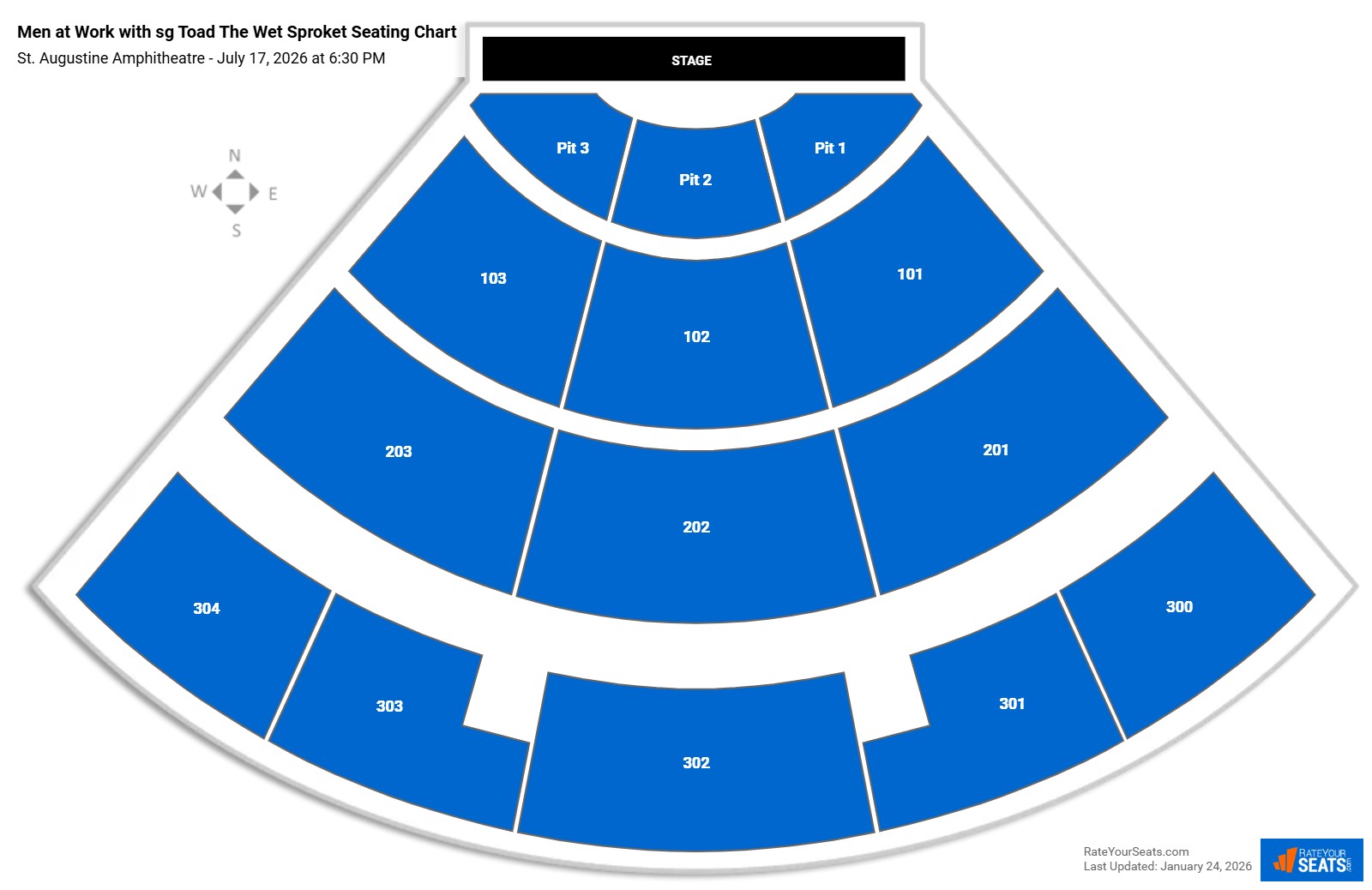 Men at Work with sg Toad The Wet Sproket seating chart St. Augustine Amphitheatre
