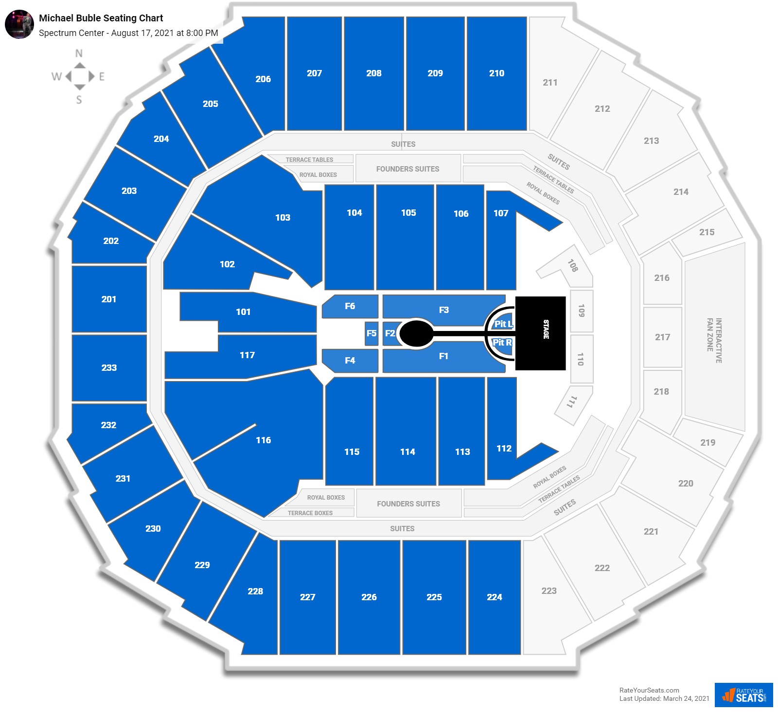 Spectrum Center Seating Charts for Concerts