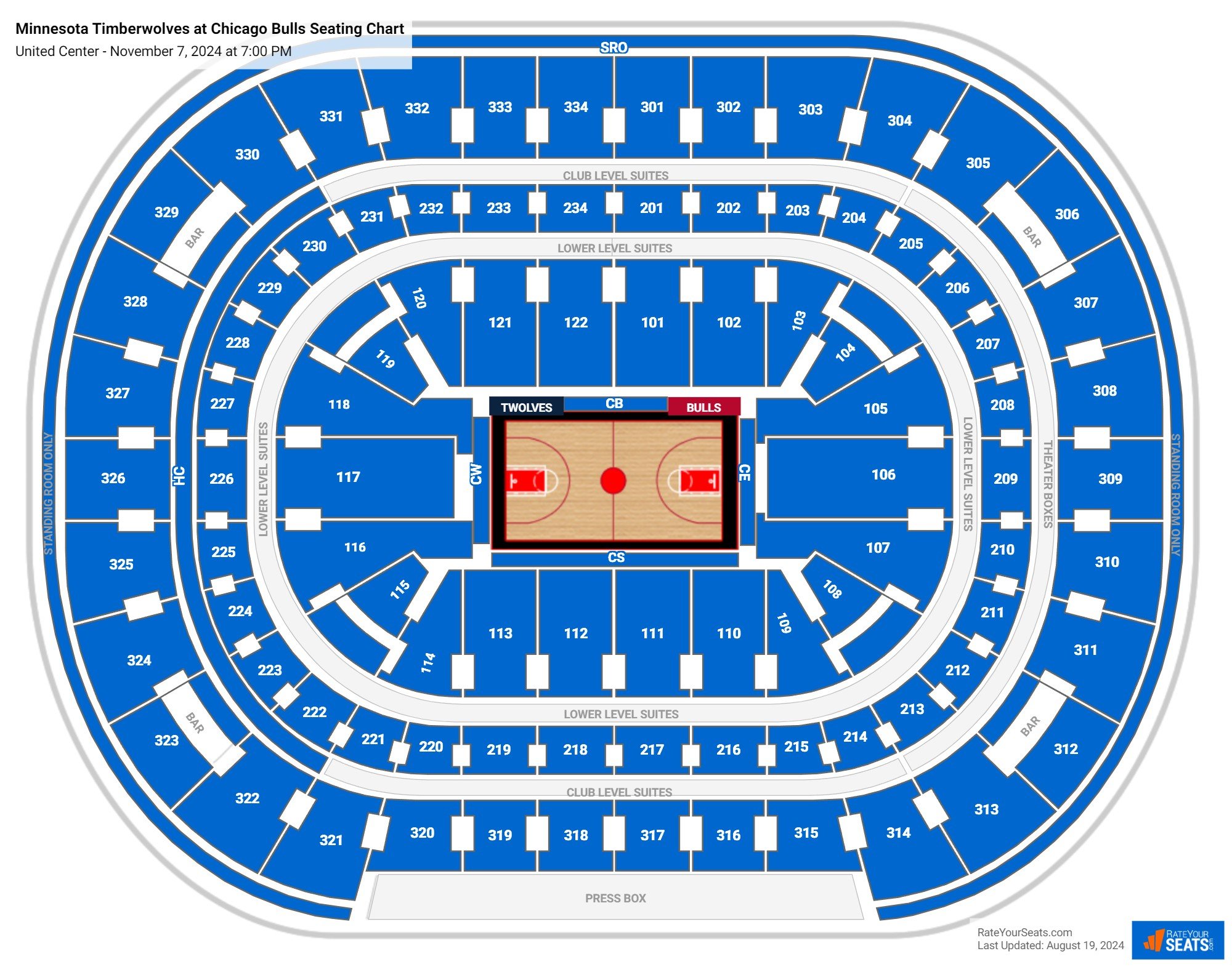 United Center Concert Seating Chart - RateYourSeats.com