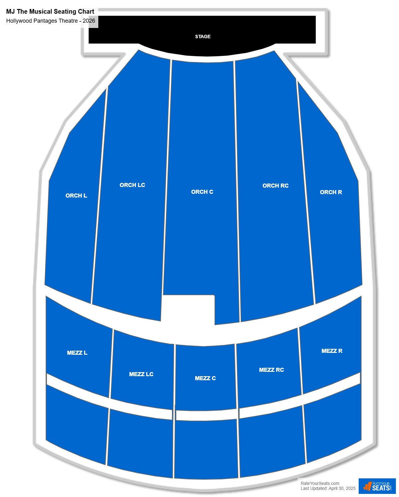 MJ The Musical seating chart Hollywood Pantages Theatre