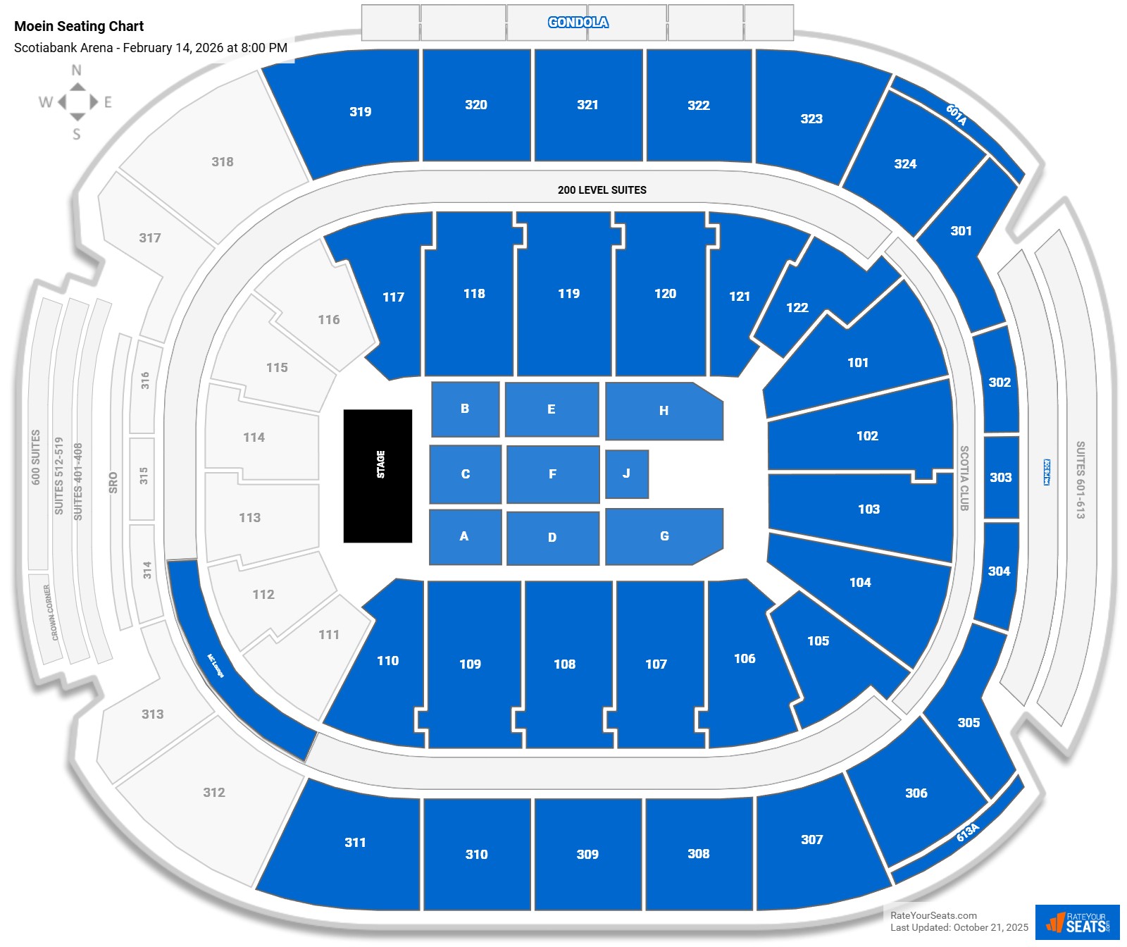 Moein seating chart Scotiabank Arena
