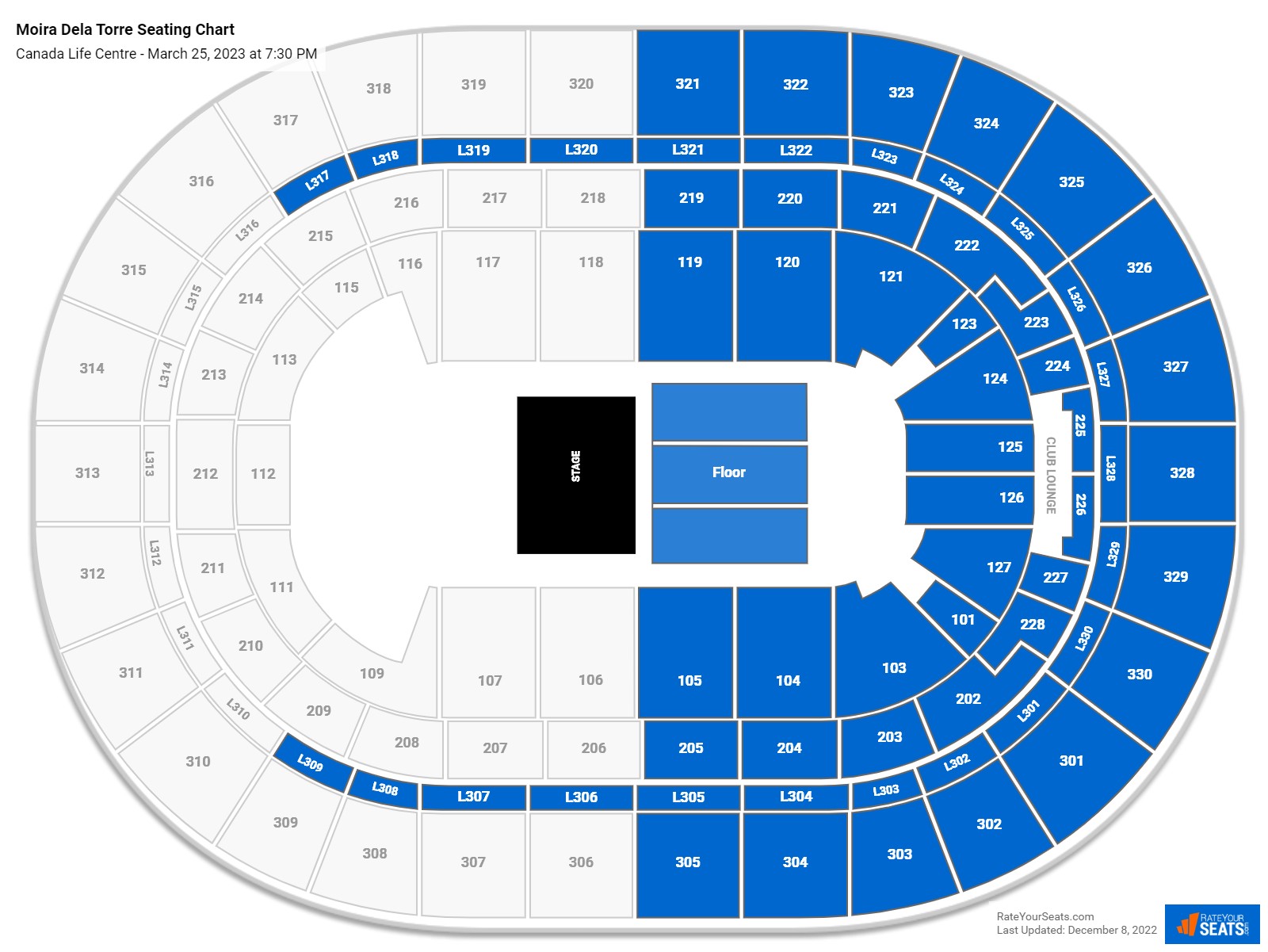 Canada Life Centre Concert Seating Chart - RateYourSeats.com