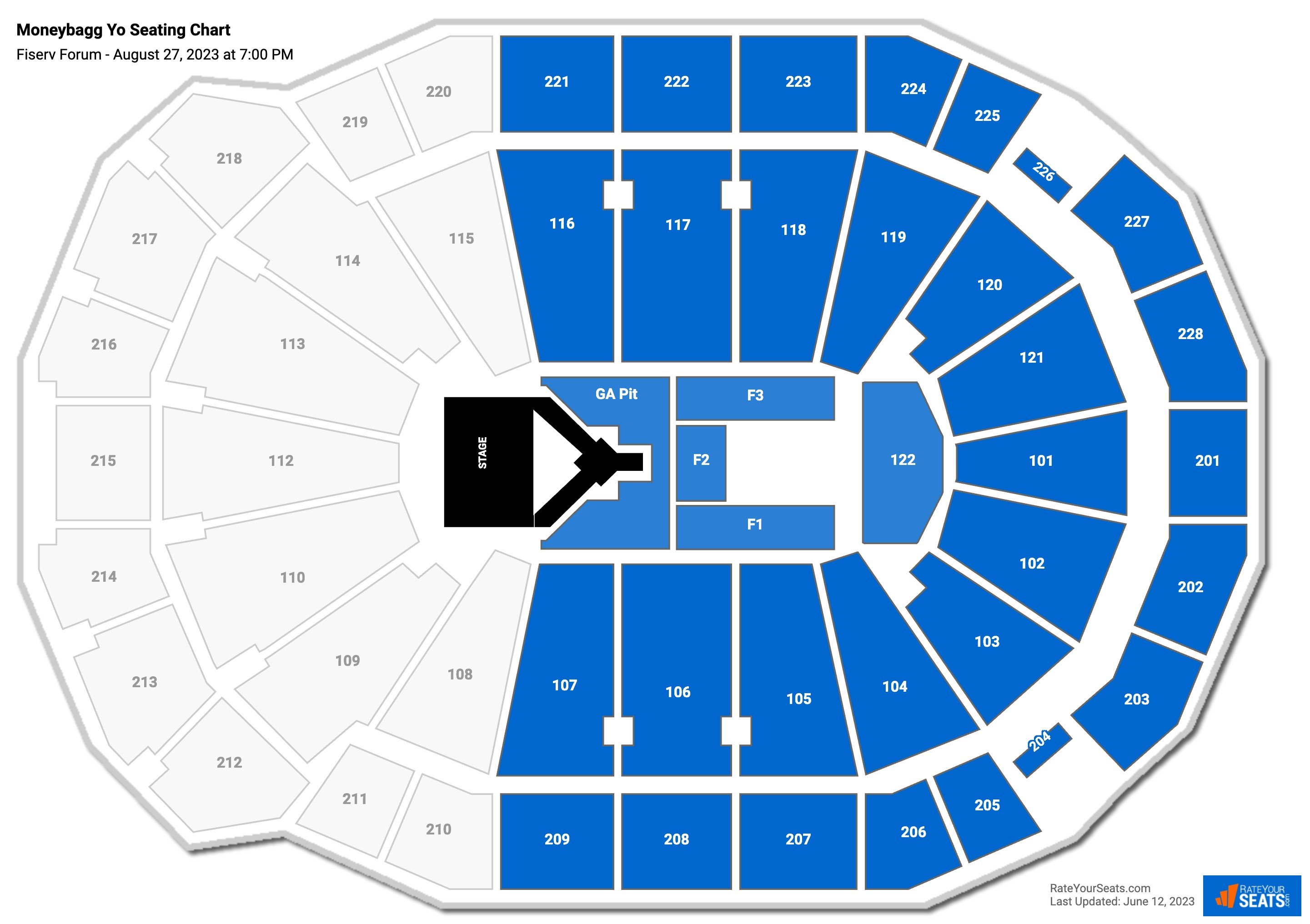 Fiserv Forum Concert Seating Chart