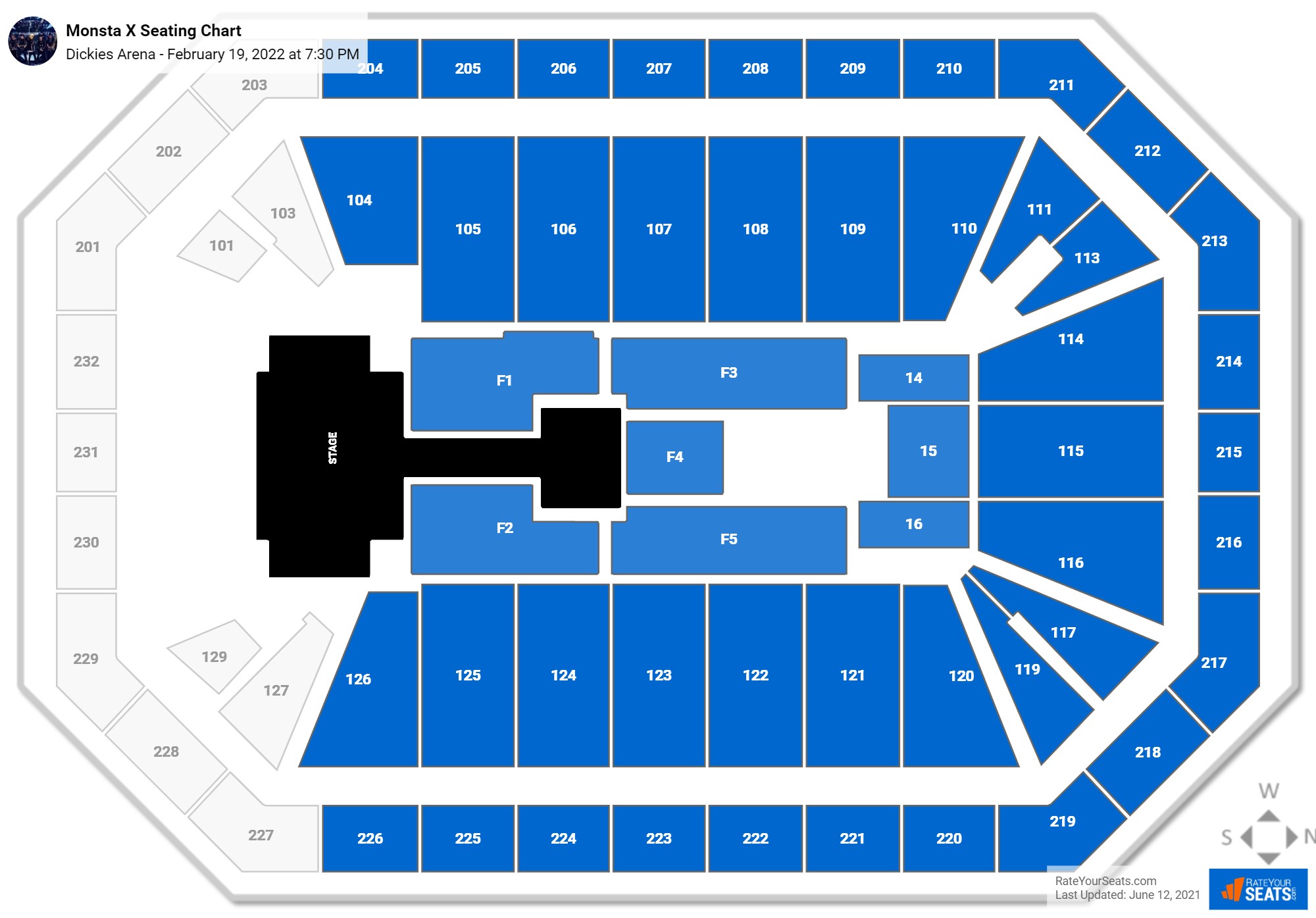 Dickies Arena Seating Charts for Concerts - RateYourSeats.com