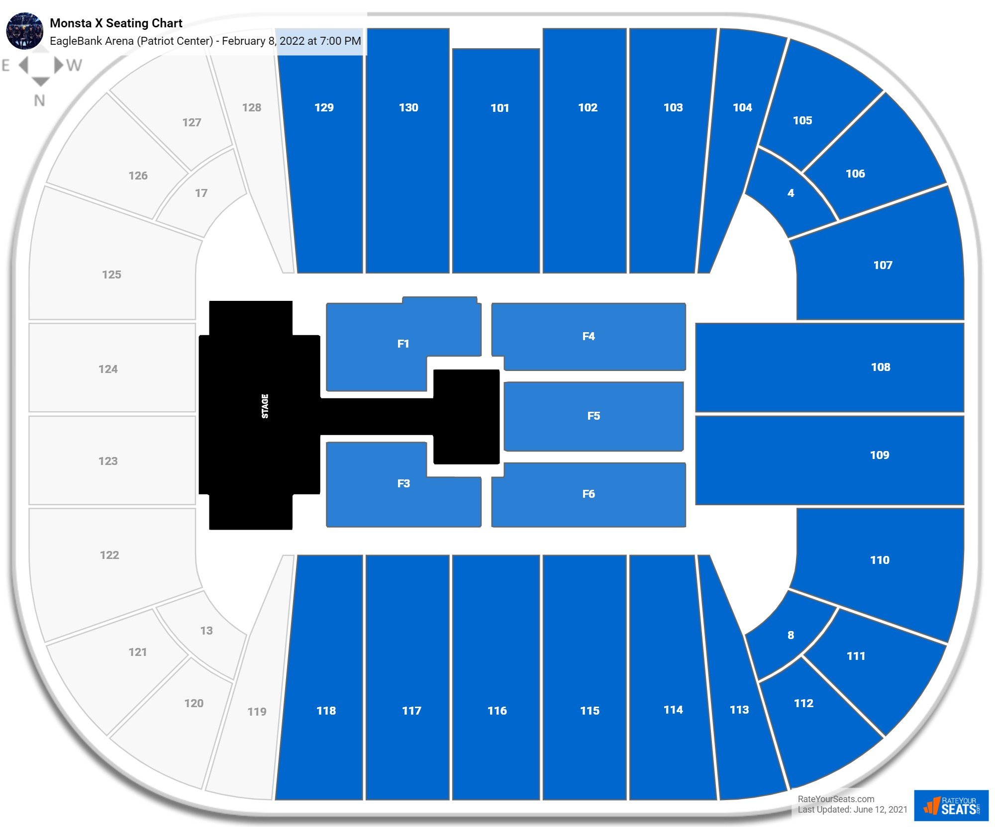 EagleBank Arena Seating Chart