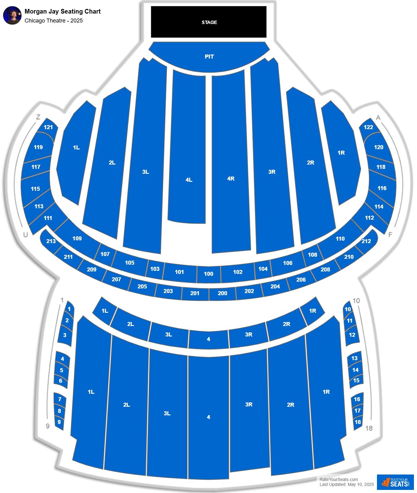 Morgan Jay seating chart Chicago Theatre