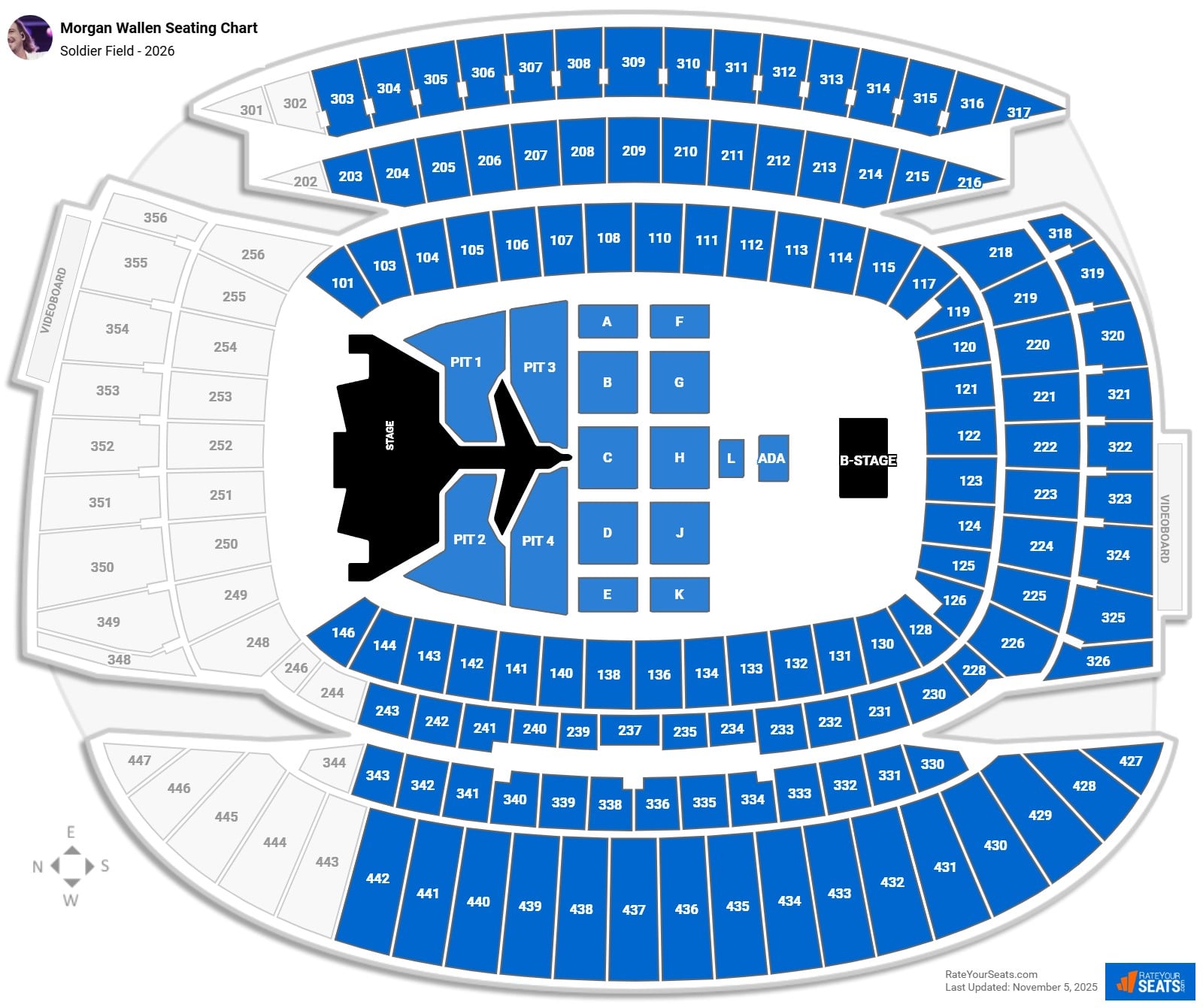 Morgan Wallen seating chart Soldier Field
