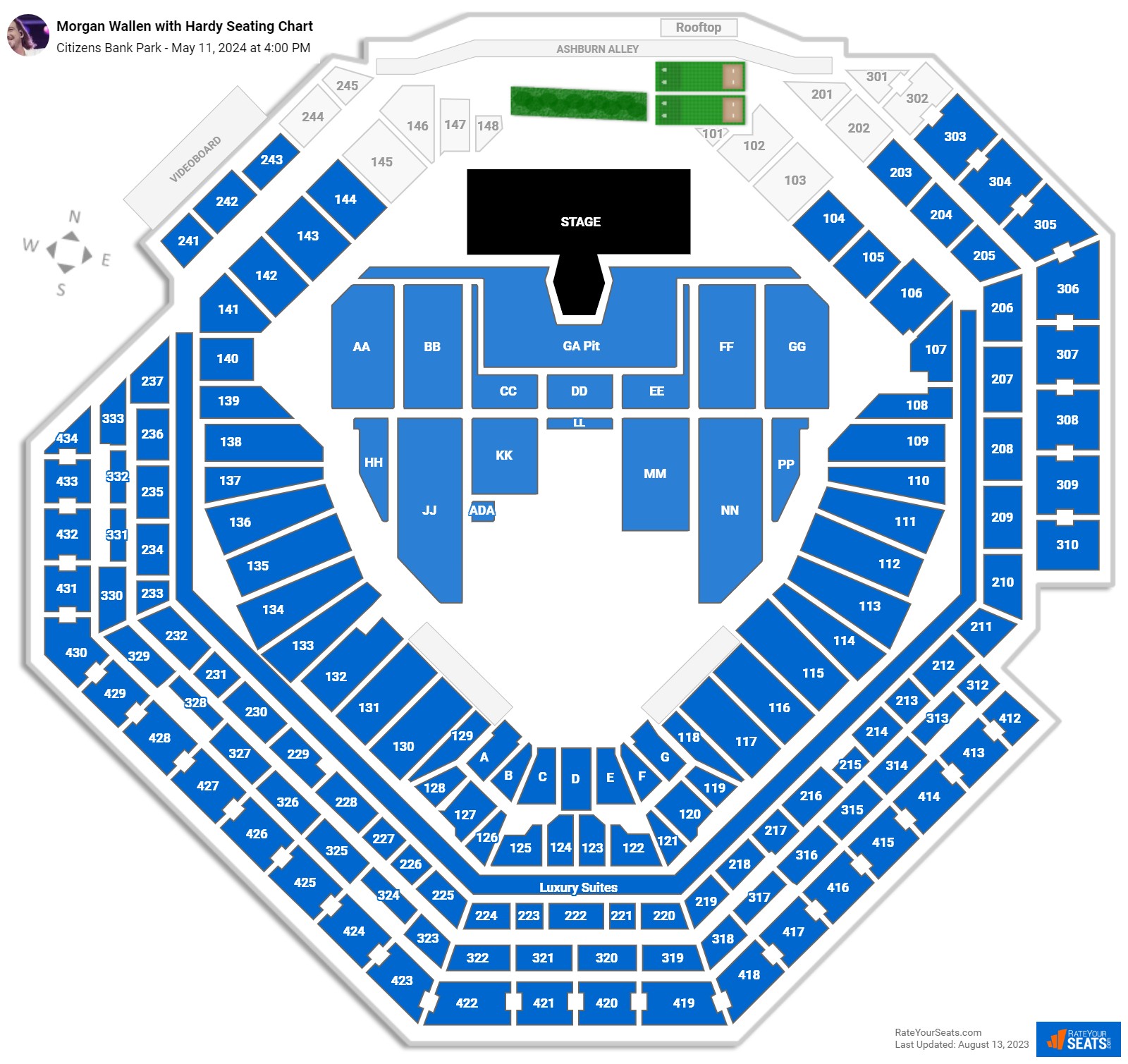 Citizens Bank Park Concert Seating Chart