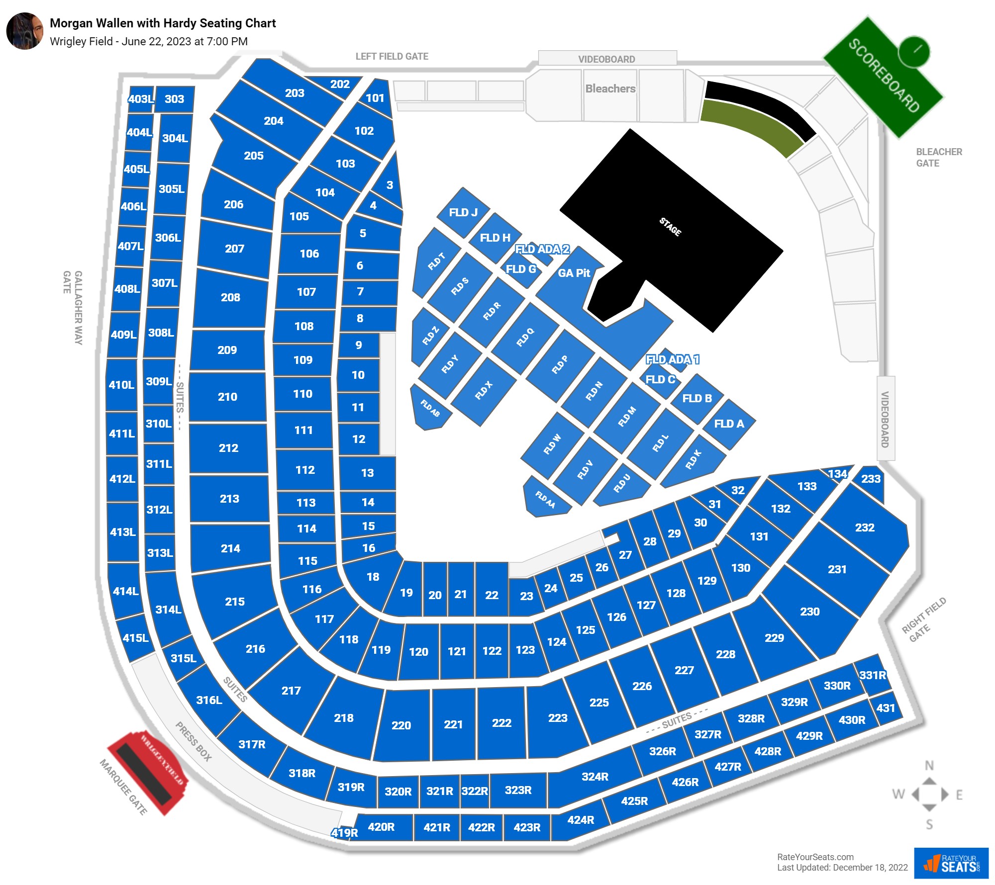 Wrigley Field Wallen Seating Chart