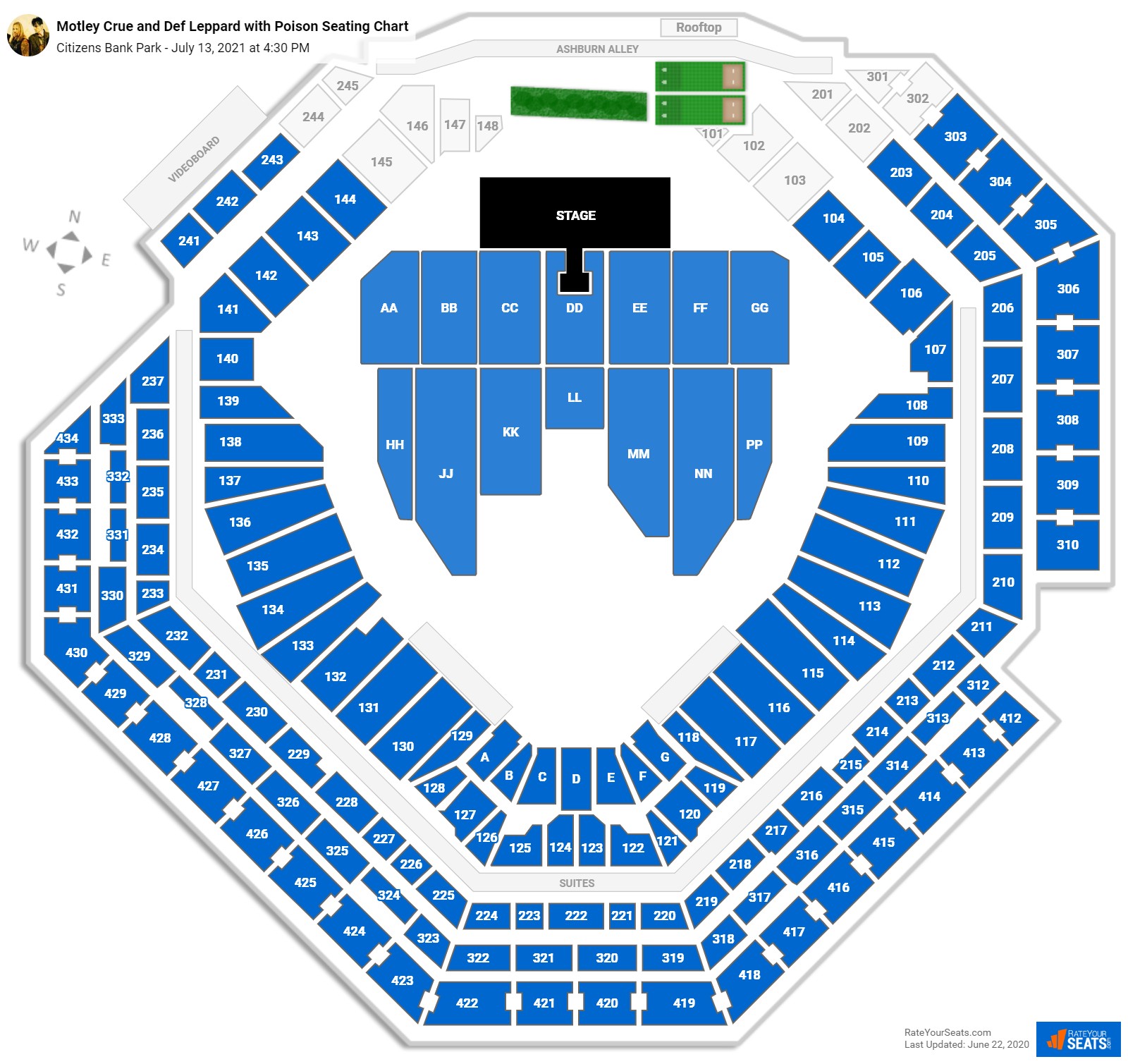 Citizens Bank Park Seating Charts for Concerts