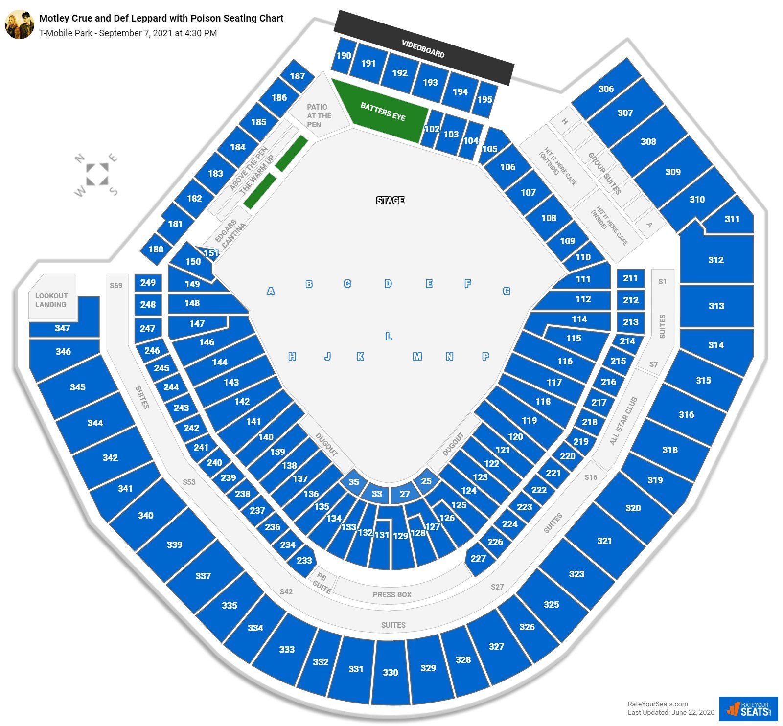 TMobile Park Seating Charts for Concerts