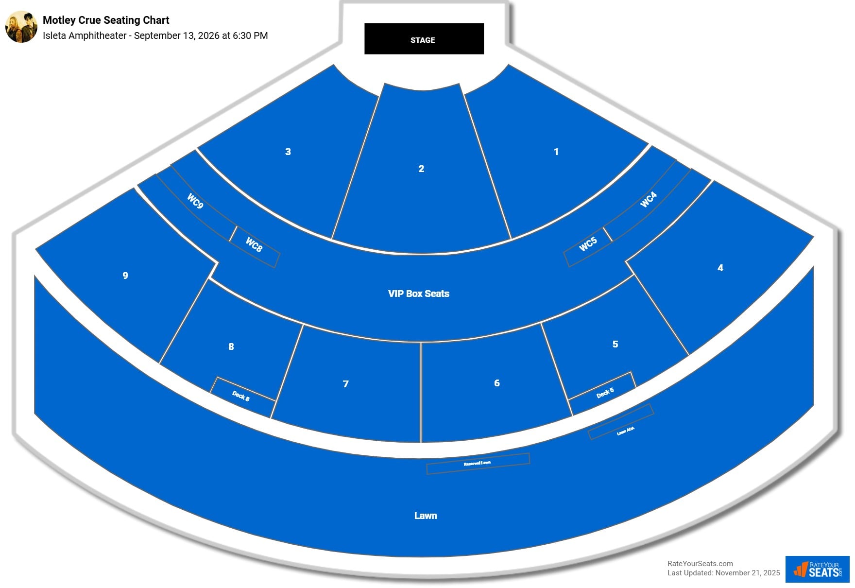 Motley Crue seating chart First Financial Credit Union Amphitheater